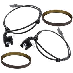 Capteur vitesse de roue Arrière GAUCHE et DROIT + Bague ABS pour Peugeot 3008 PARTSLINE KC02275