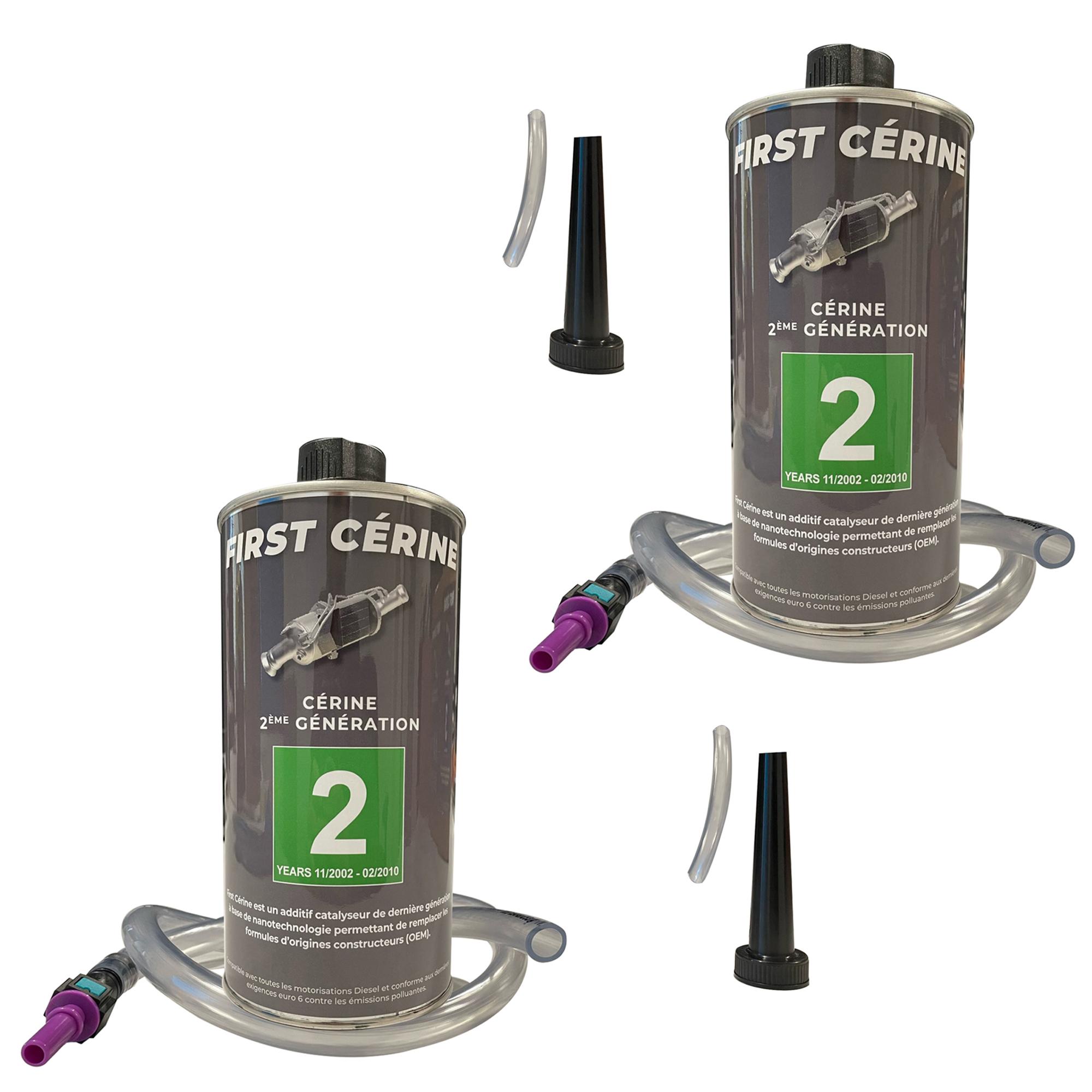 (Lot de 2) Bidon de 1 litre d'additif FAP Cerine 176 VERT Diesel HDI PARTSLINE KC02290