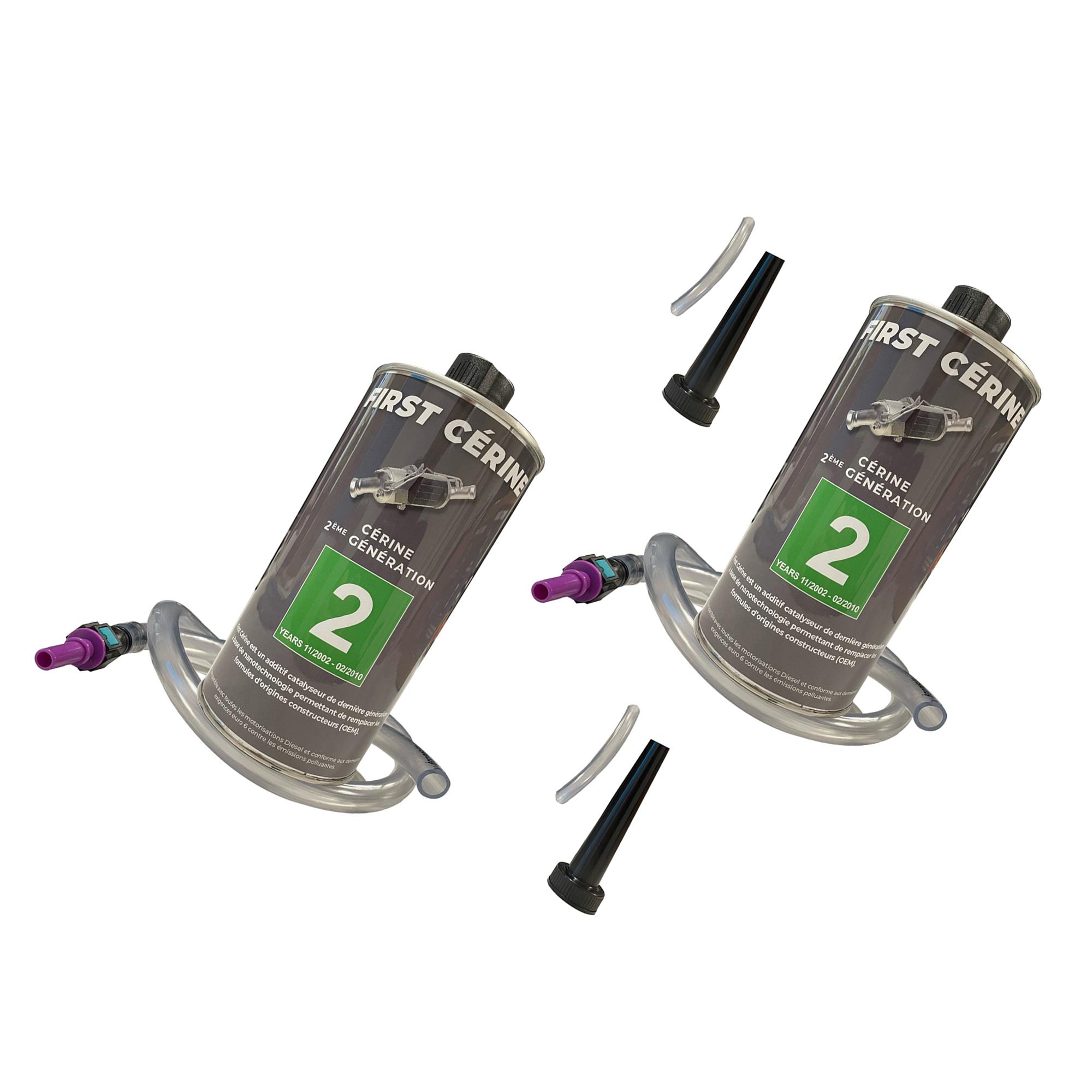 (Lot de 2) Bidon de 1 litre d'additif FAP Cerine 176 VERT Diesel HDI PARTSLINE KC02290