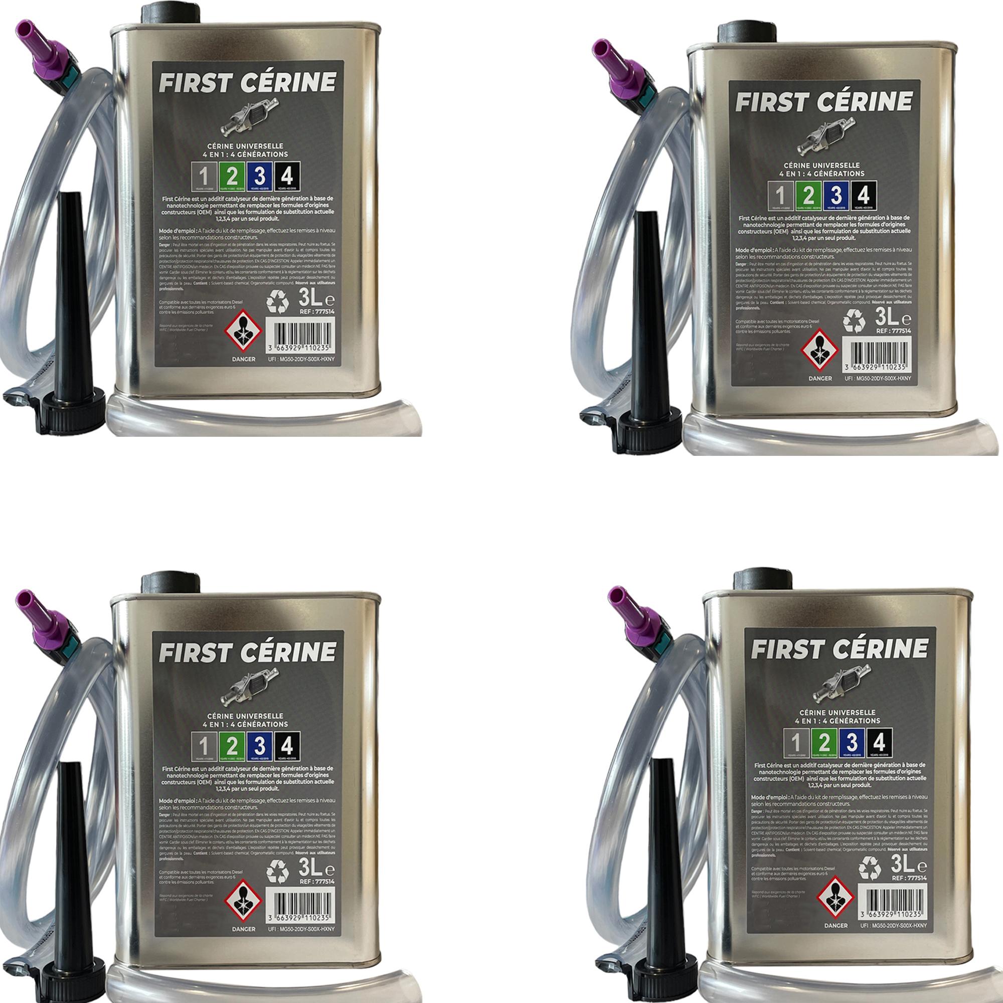 Cérine universelle additif pour FAP DPF Filtre à particules - (lot de 4) Bidon 3L PARTSLINE KC02294