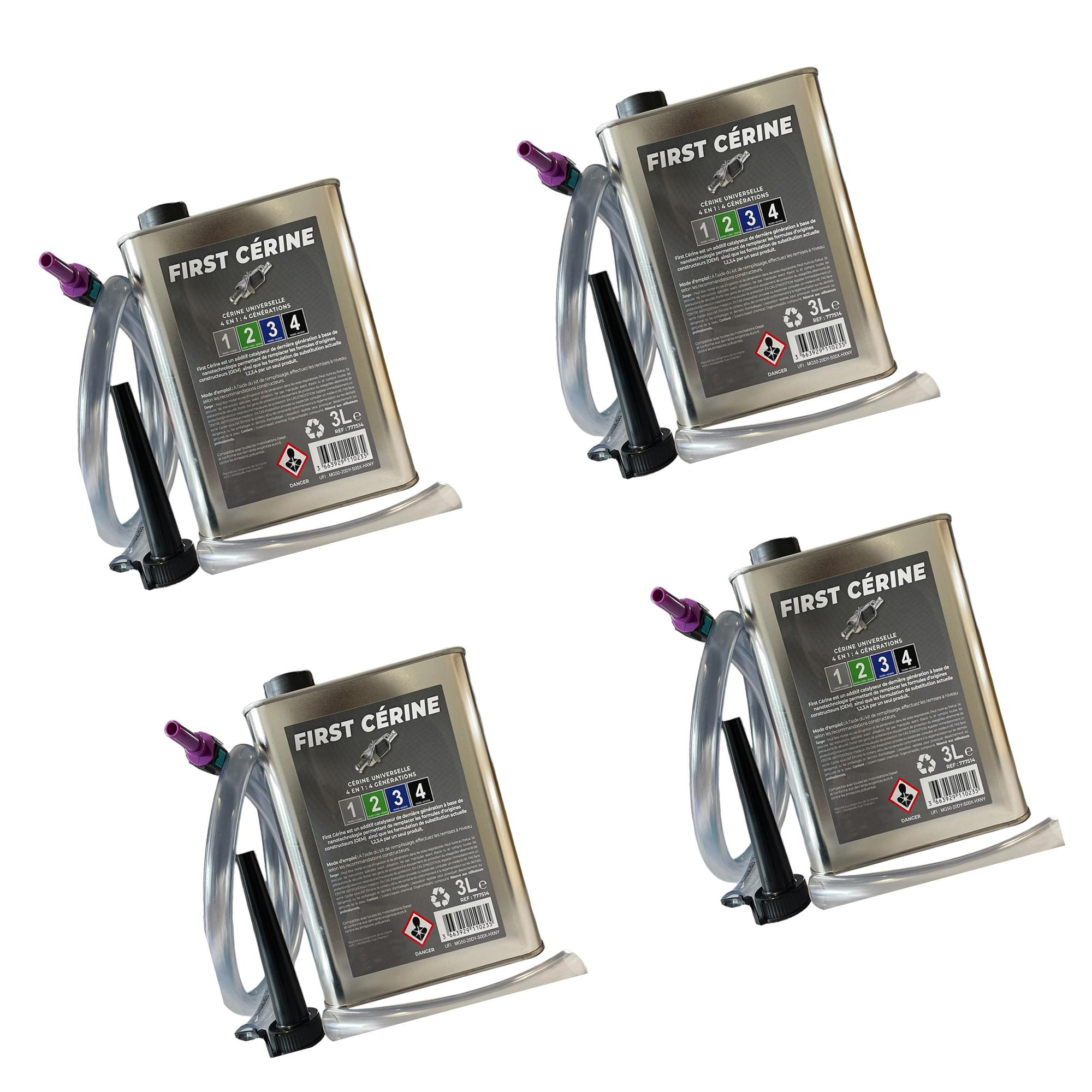 Cérine universelle additif pour FAP DPF Filtre à particules - (lot de 4) Bidon 3L PARTSLINE KC02294