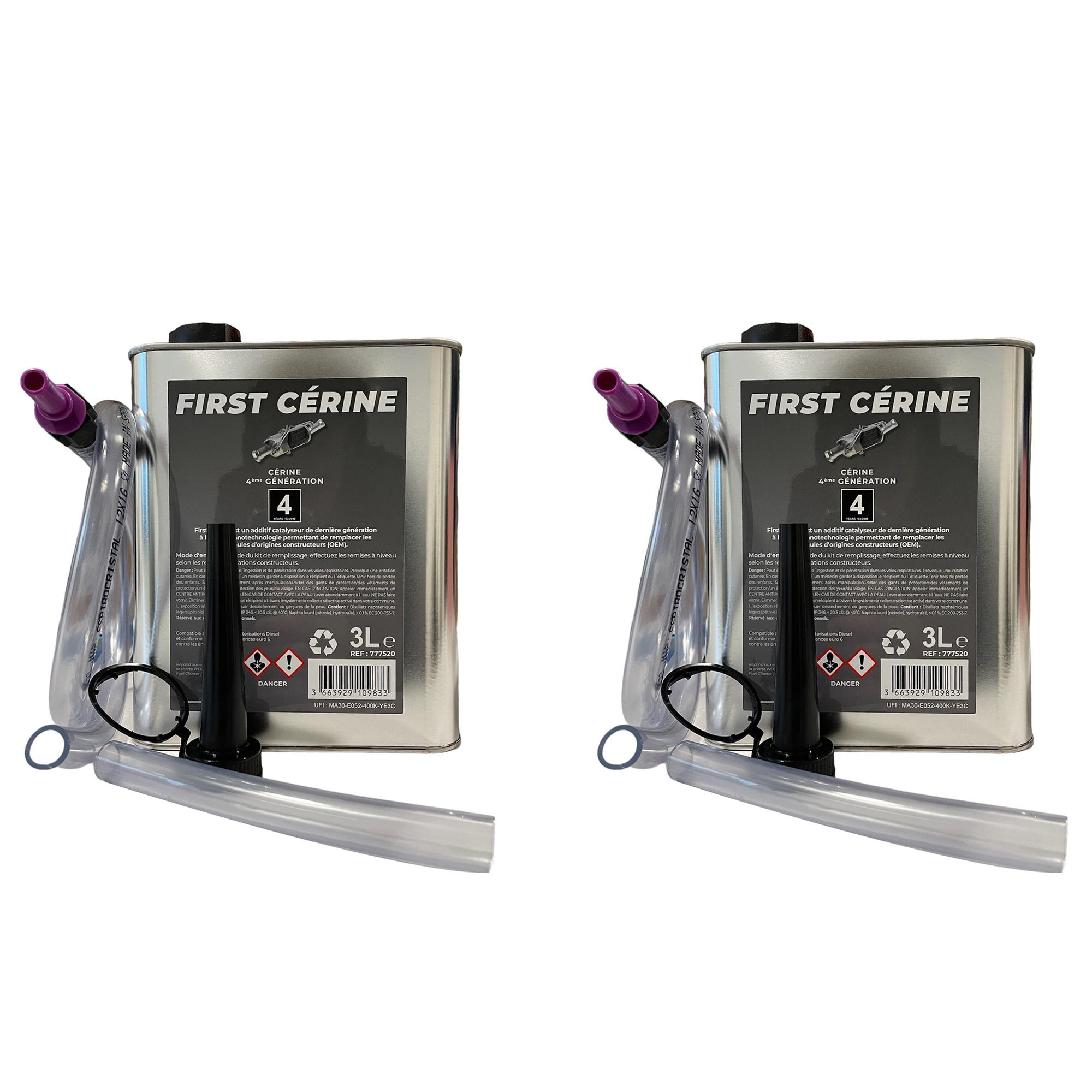 (Lot de 2) Bidon de 3 litres d'additif FAP Cerine NOIR Diesel HDI PARTSLINE KC02297