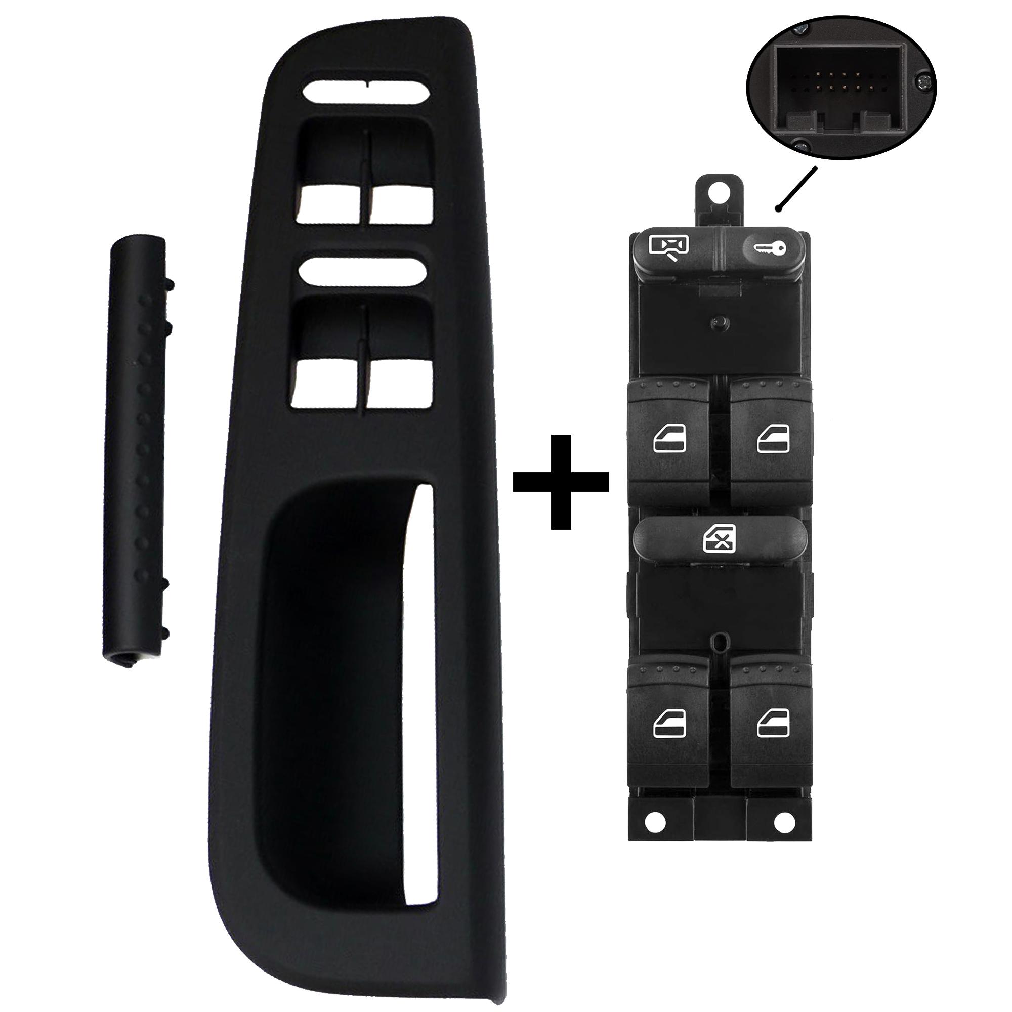 Protection + bouton de lève vitre avant gauche pour VW Golf 4 PARTSLINE KC02314