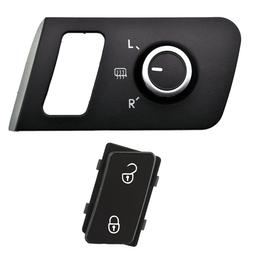 Bouton de rétroviseur noir chrome + bouton de centralisation des portes pour VW PARTSLINE KC02324