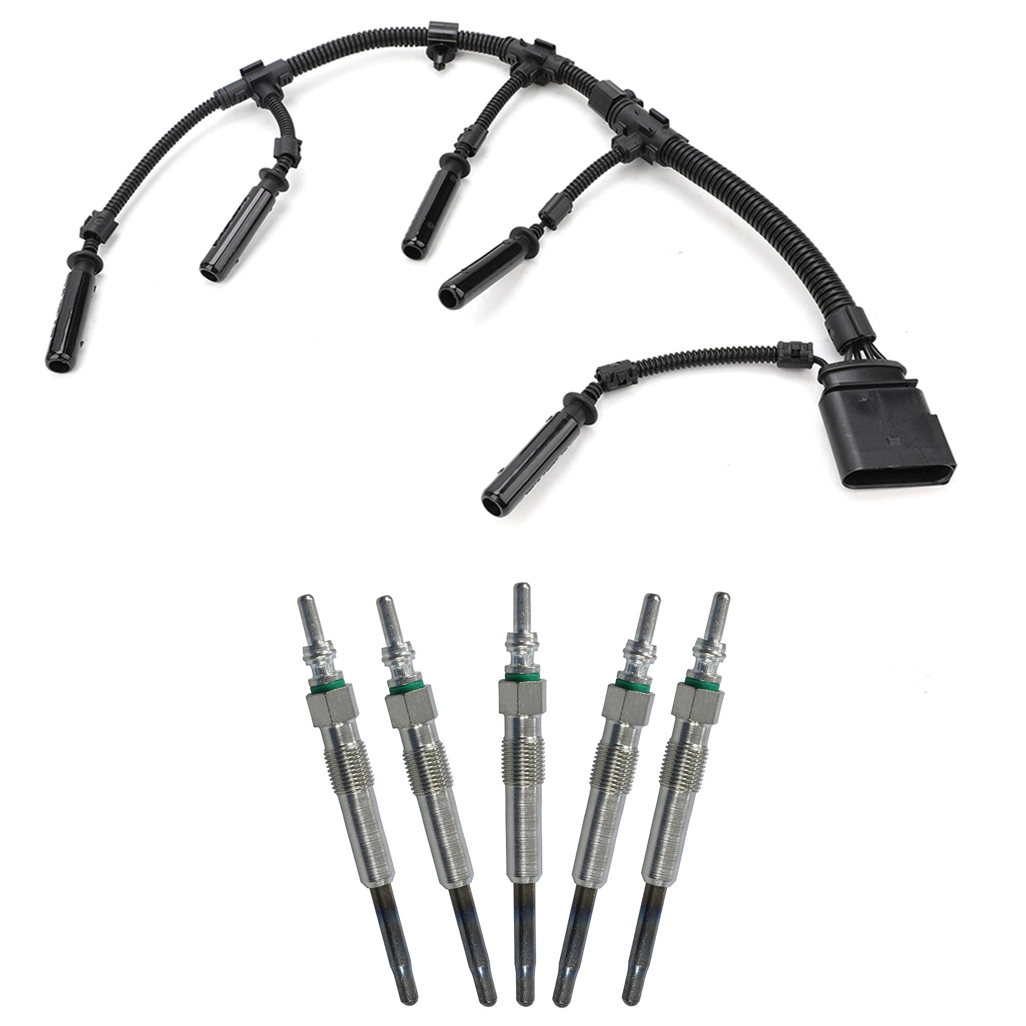 Faisceau de câblage + (lot de 5) bougie de préchauffage pour VW Transporter 5 PARTSLINE KC02346