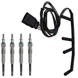 Faisceau de câblage + (lot de 4) bougie de préchauffage pour Seat et VW 1.9 Tdi PARTSLINE KC02347