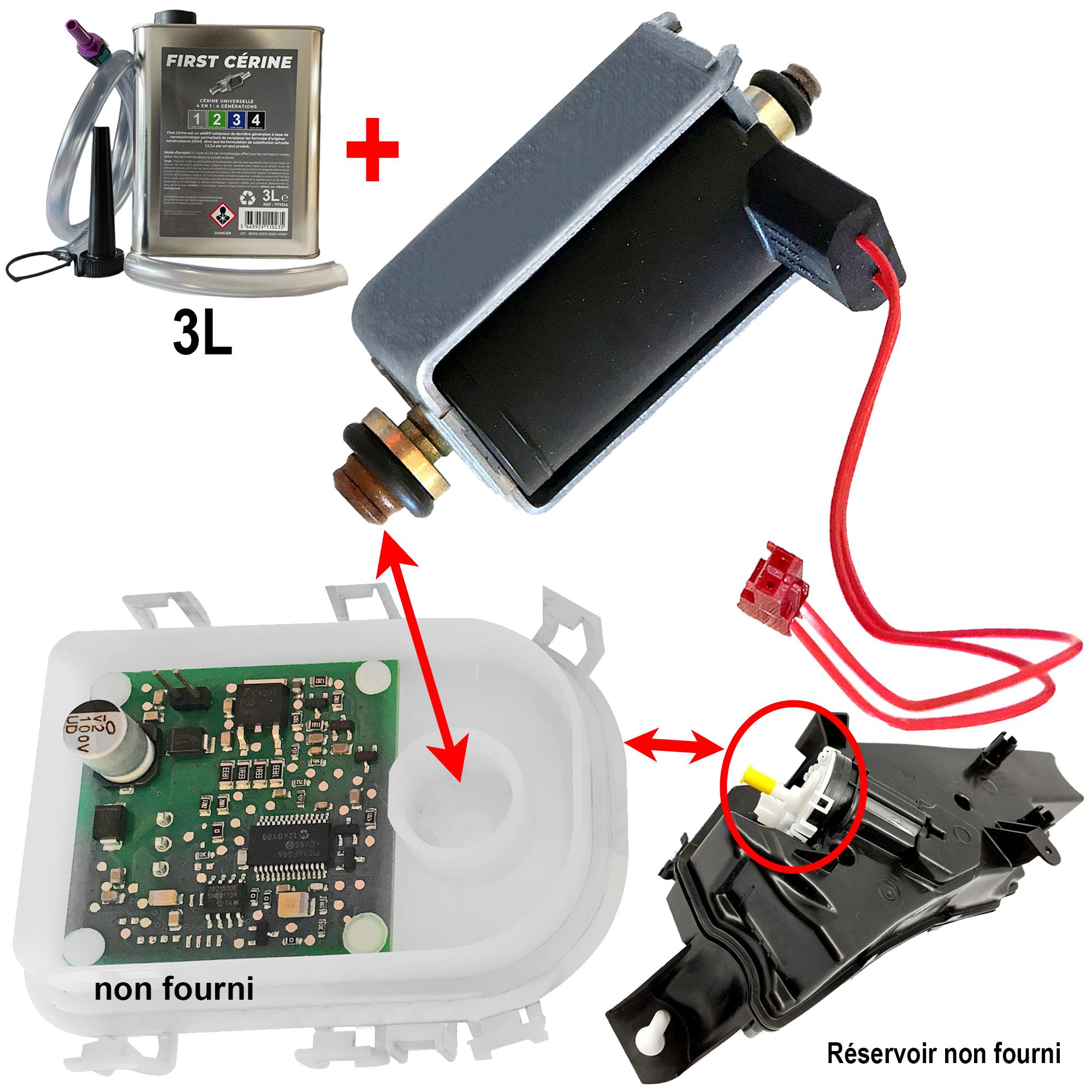 Pompe doseuse + 3 Litres additif FAP du réservoir cérine pour moteur BlueHDi HDi PARTSLINE KC02363