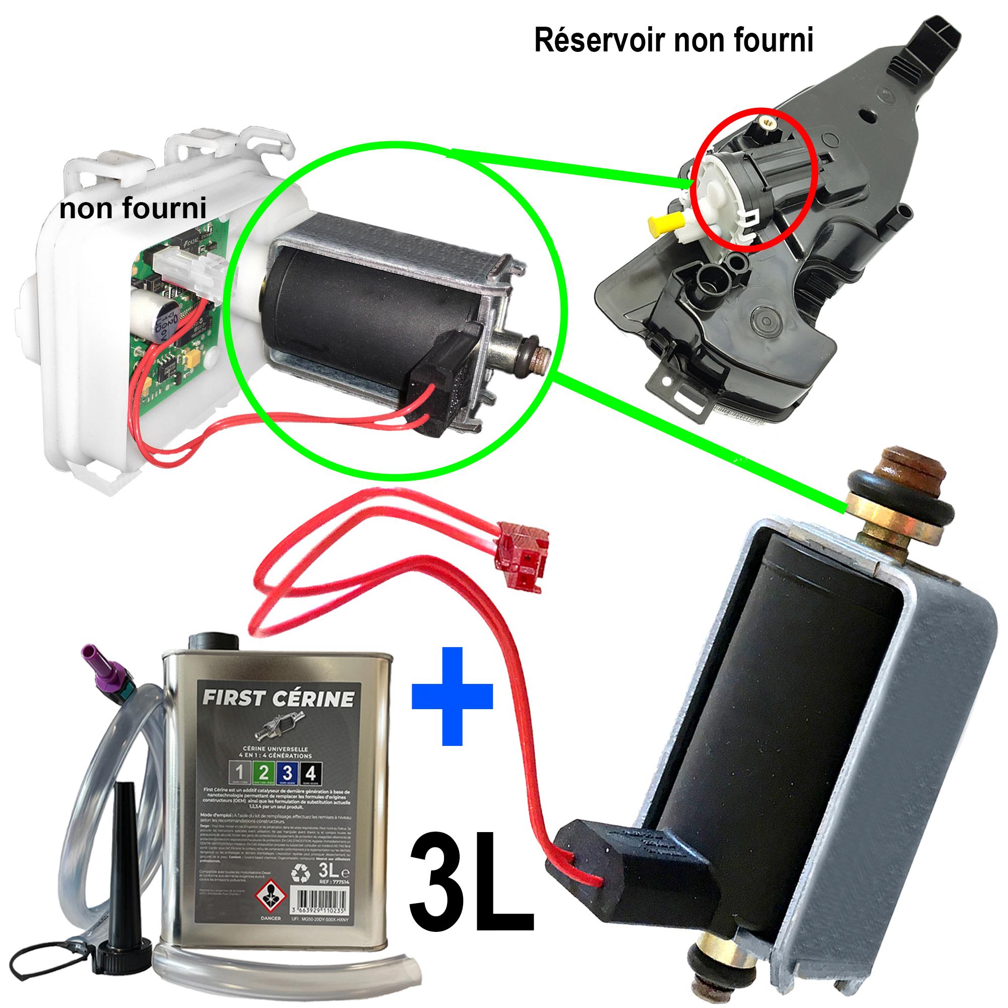 Pompe doseuse + 3 Litres additif FAP du réservoir cérine pour moteur BlueHDi HDi PARTSLINE KC02363