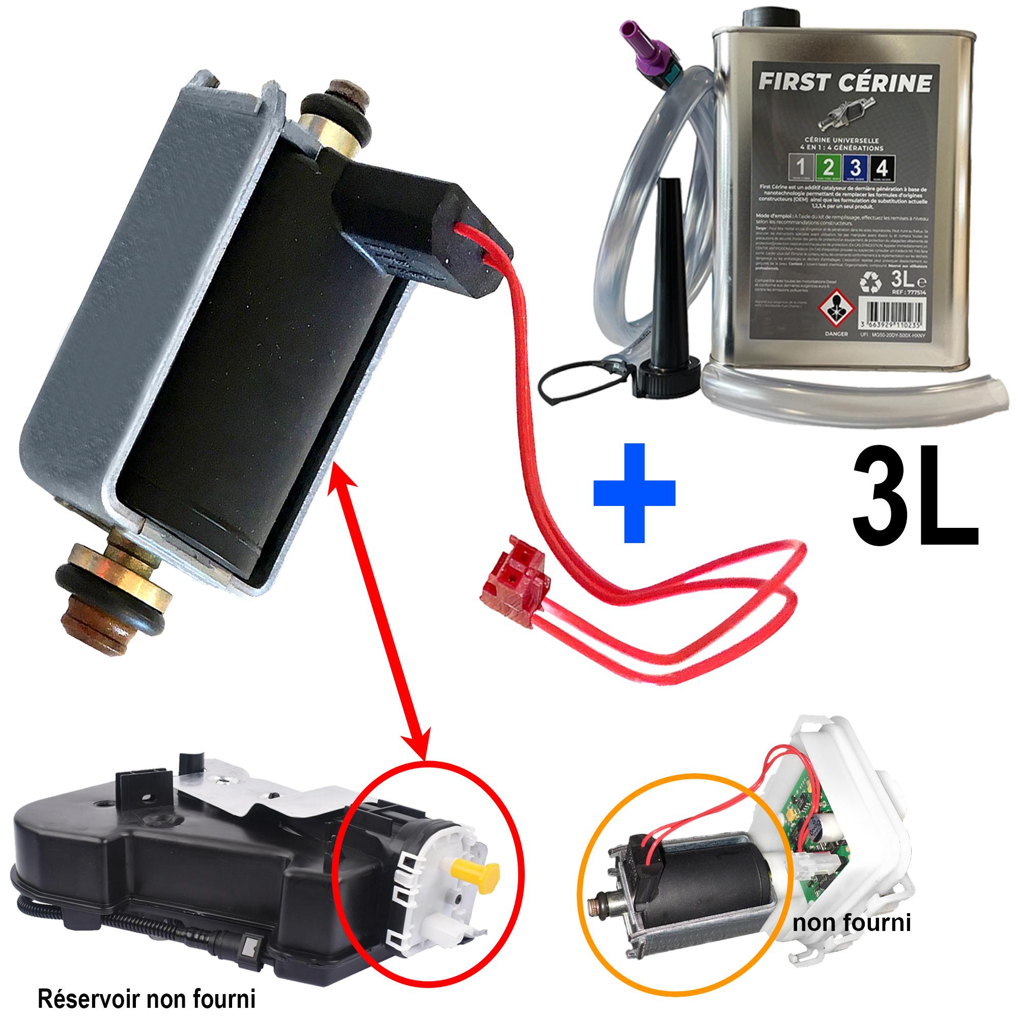 Pompe doseuse + 3 Litres additif FAP du réservoir cérine pour moteur BlueHDi HDi PARTSLINE KC02363