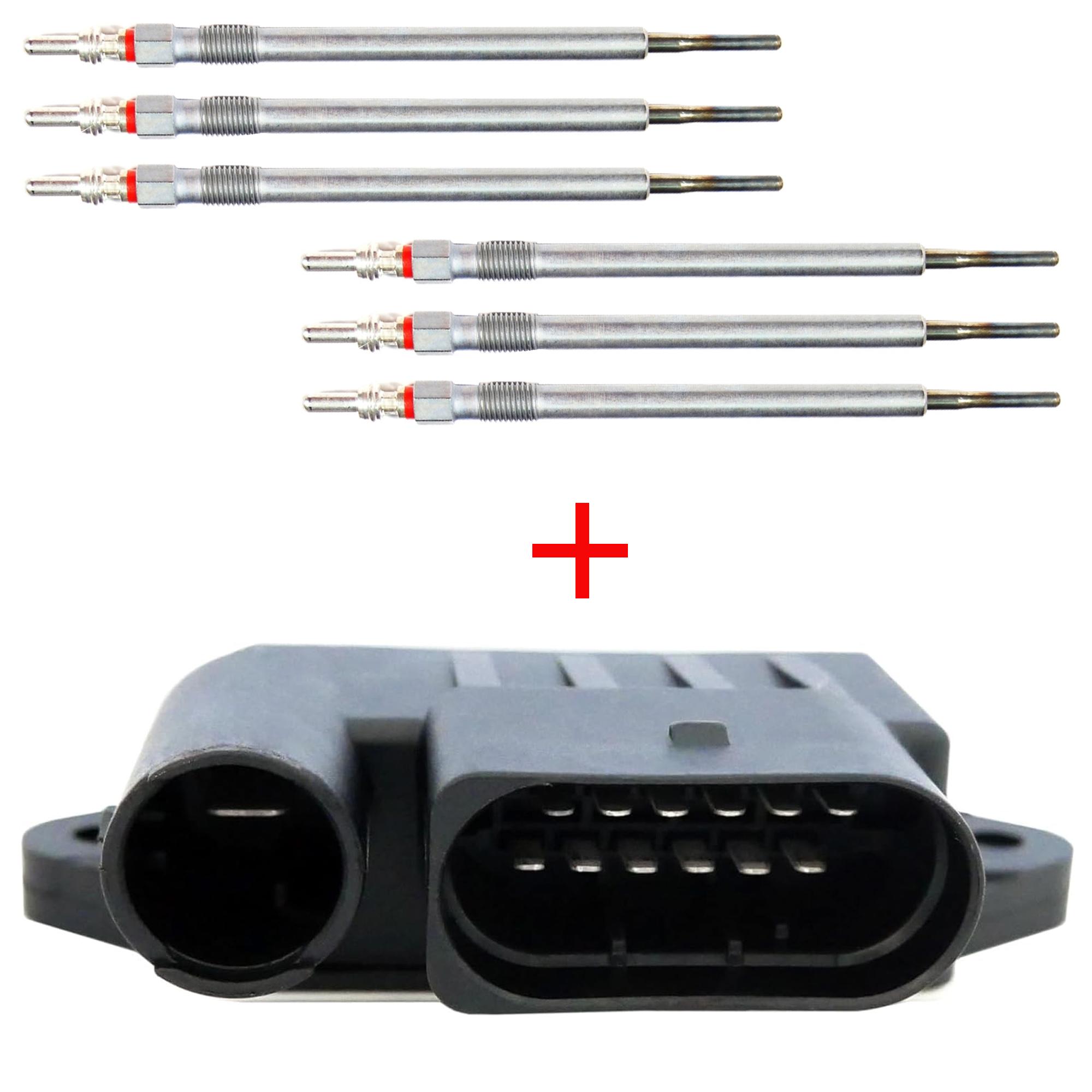 Relai, boîtier de préchauffage + lot de 6 bougies pour Jeep 3,0 CRD, Mercedes Cdi PARTSLINE KC02366