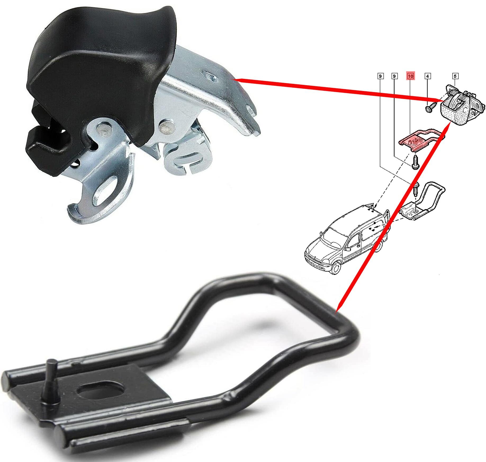Verrou Serrure porte battante arrière pour Renault Kangoo Express PARTSLINE KC02422
