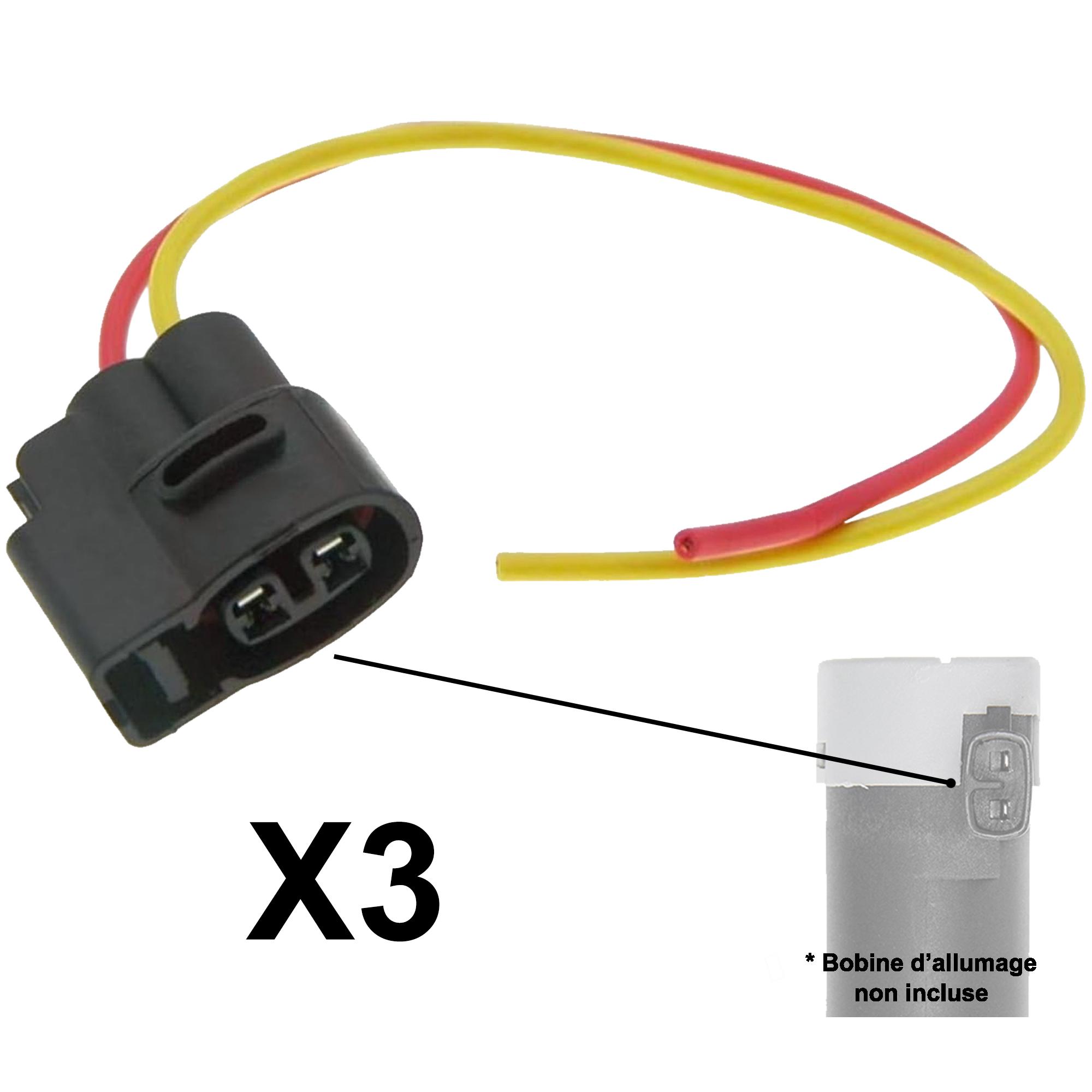 (Lot de 3) Faisceau câblage de bobine d'allumage pour Dacia, Nissan, Opel, Renault PARTSLINE KC02455