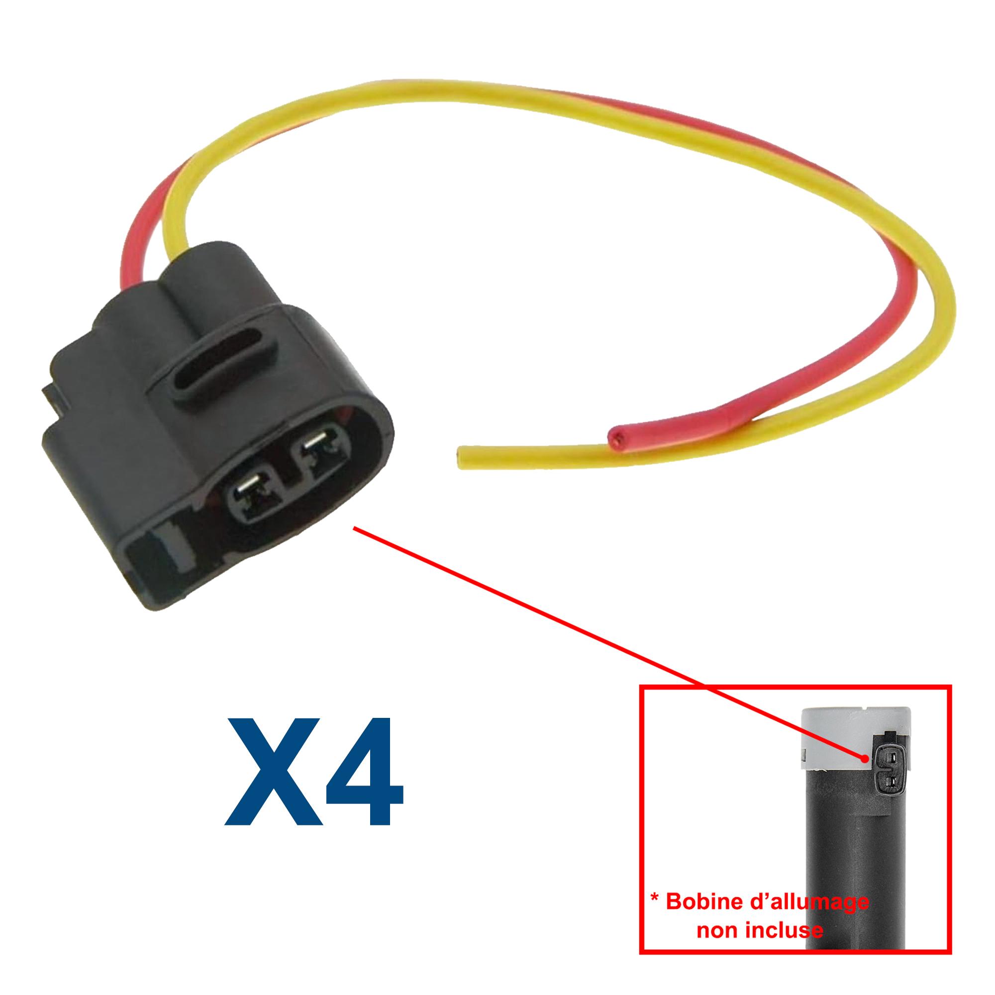 (Lot de 4) Faisceau câblage de bobine d'allumage pour Dacia, Nissan, Opel, Renault PARTSLINE KC02456