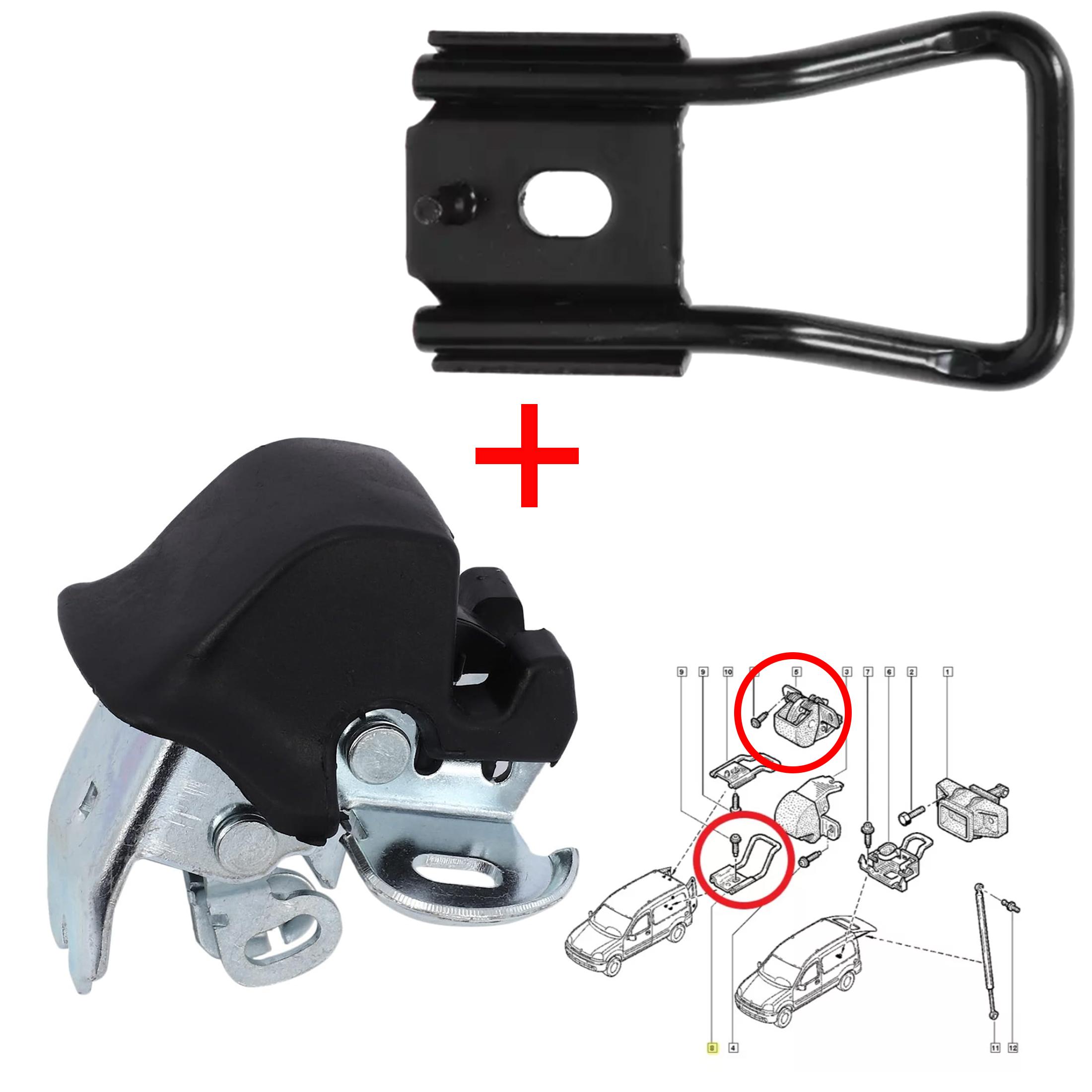 Serrure de coffre avec butee pour Renault Kangoo avec portes battantes arrieres PARTSLINE KC02496