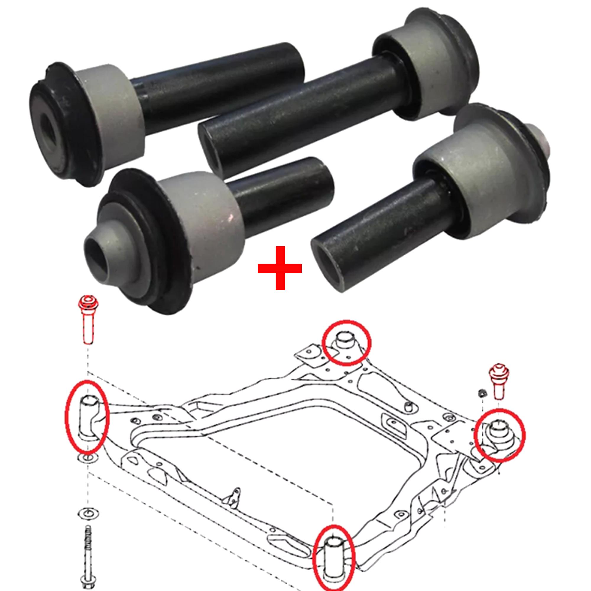 Lot de 4 Silentbloc de berceau moteur pour Juke Qashqai X-Trail Koleos PARTSLINE KC02499