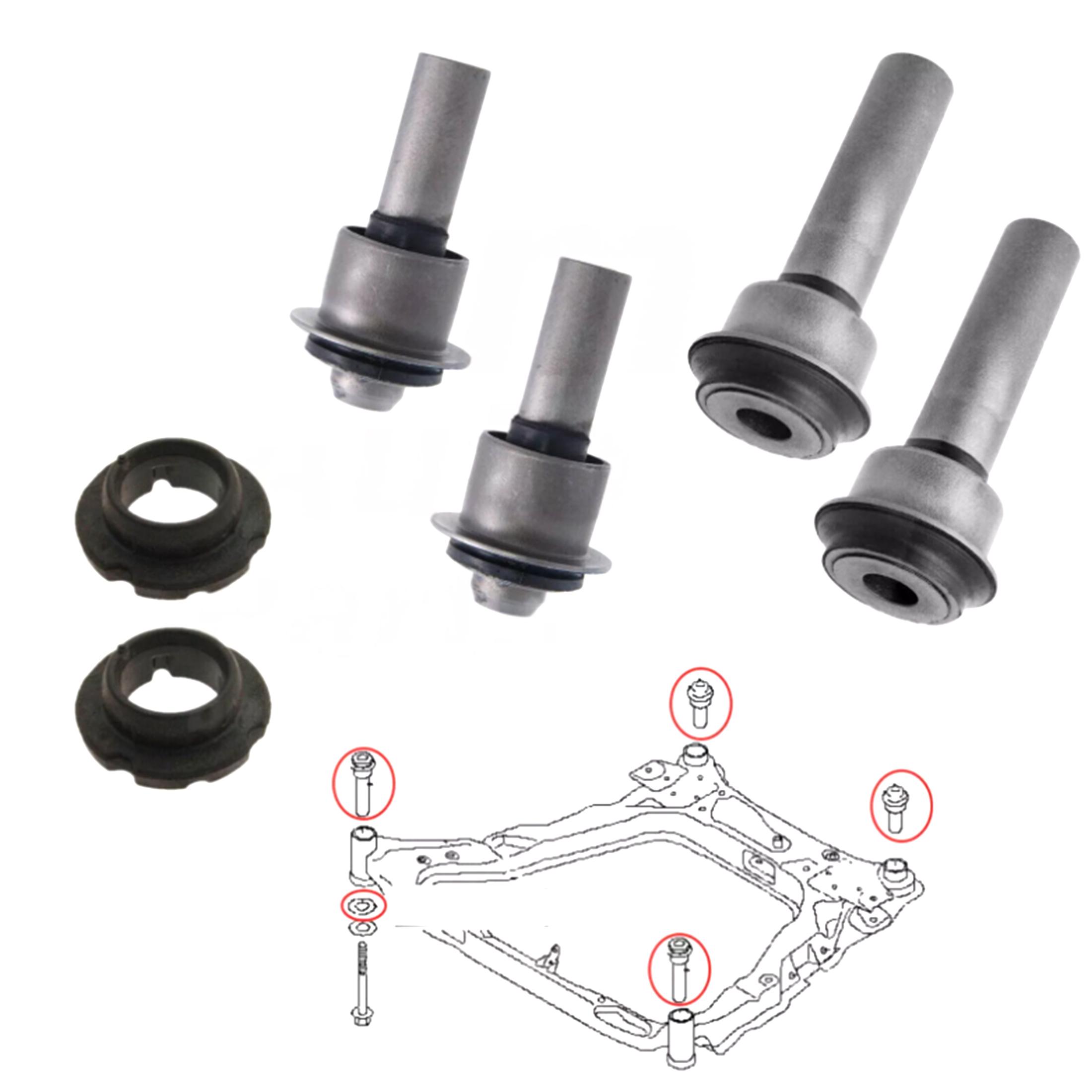 Lot 6 Silentblocs berceau moteur pour Qashqai Juke X Trail Leaf PARTSLINE KC02501