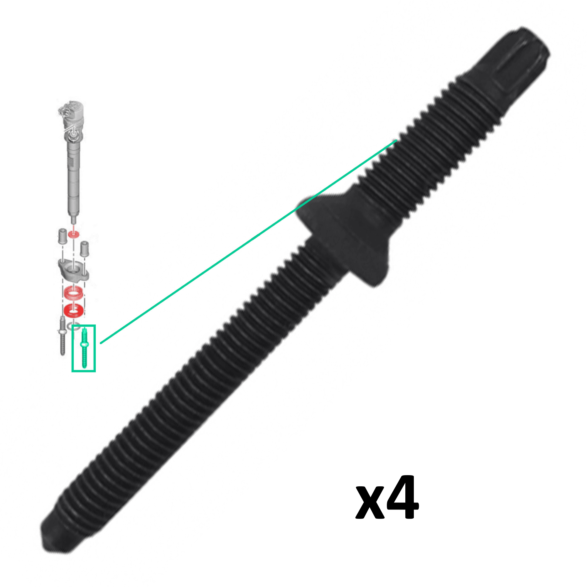 4 goujon injecteur pour 1.4 1.6 16V Hdi, 1.6 D Hdi TDCi Moteur DV6 PARTSLINE KC02515