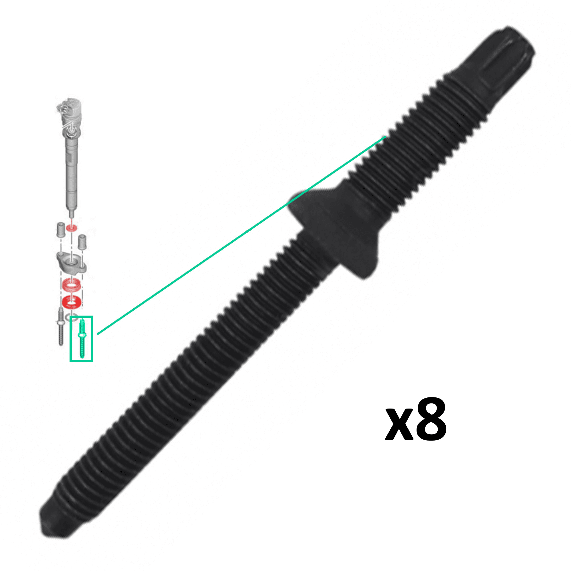 8 Vis fixation injecteur pour 1.4 1.6 16V Hdi, 1.6 D Hdi TDCi PARTSLINE KC02516