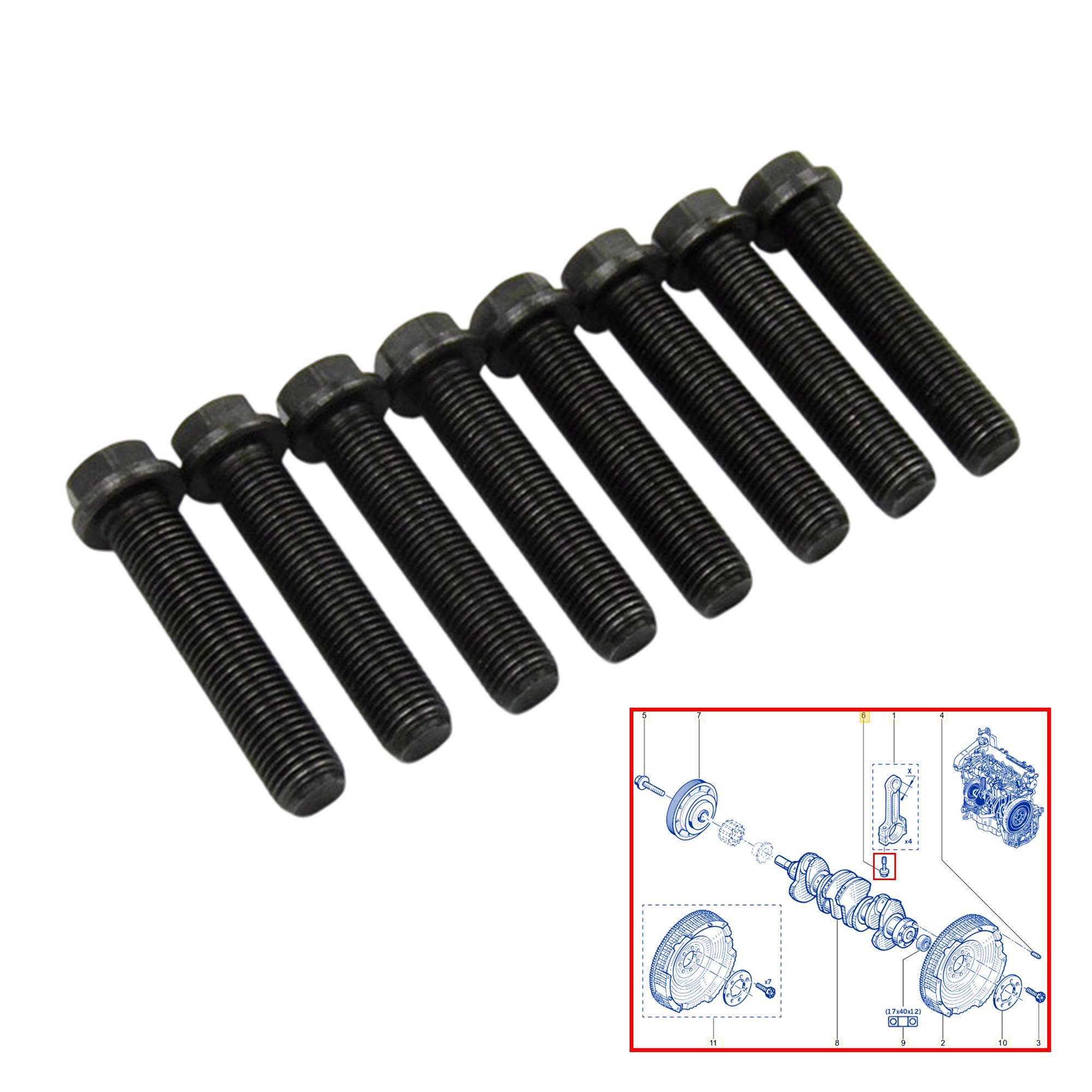 8 Boulons vis de bielle pour 1.5 dCi 1.6 dCi 1.9 dCi 2.3 dCi 2.5 dCi PARTSLINE KC02612