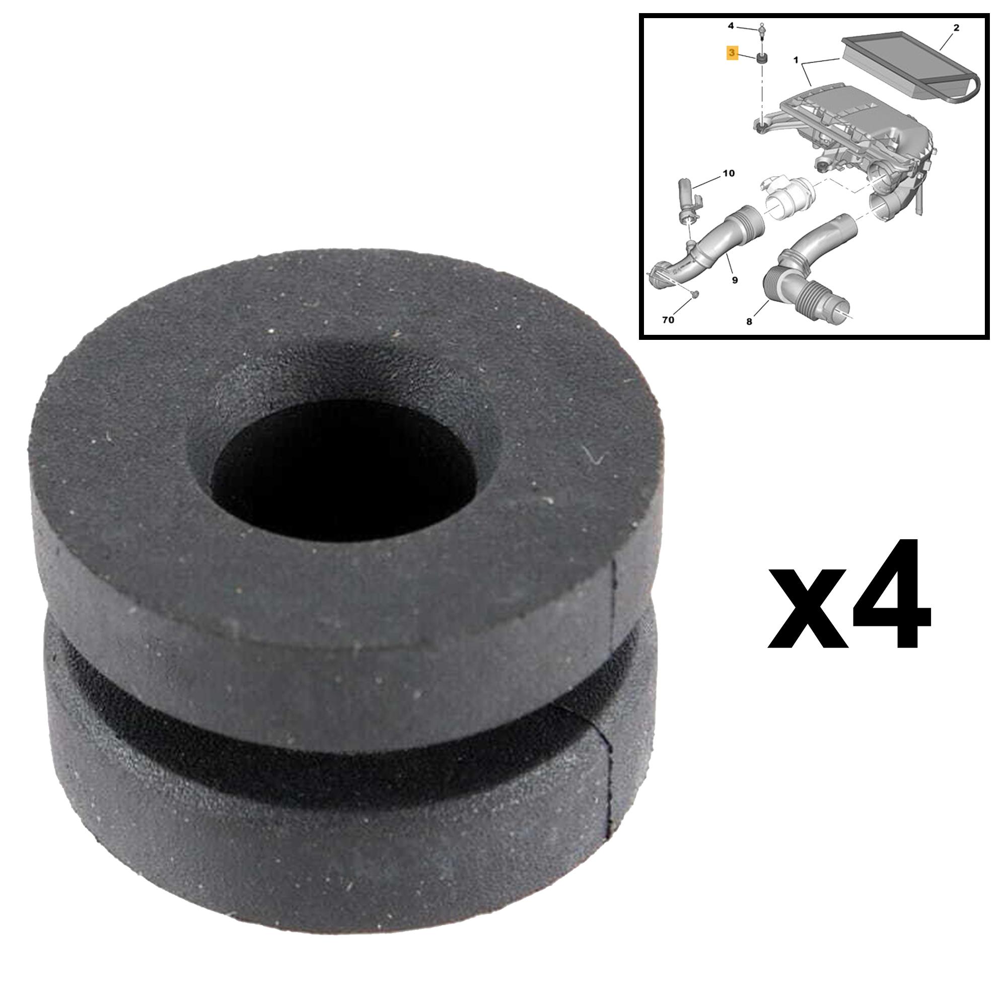 Lot de 4 Support de filtre à air pour Citroen C3 II essence diesel PARTSLINE KC02621