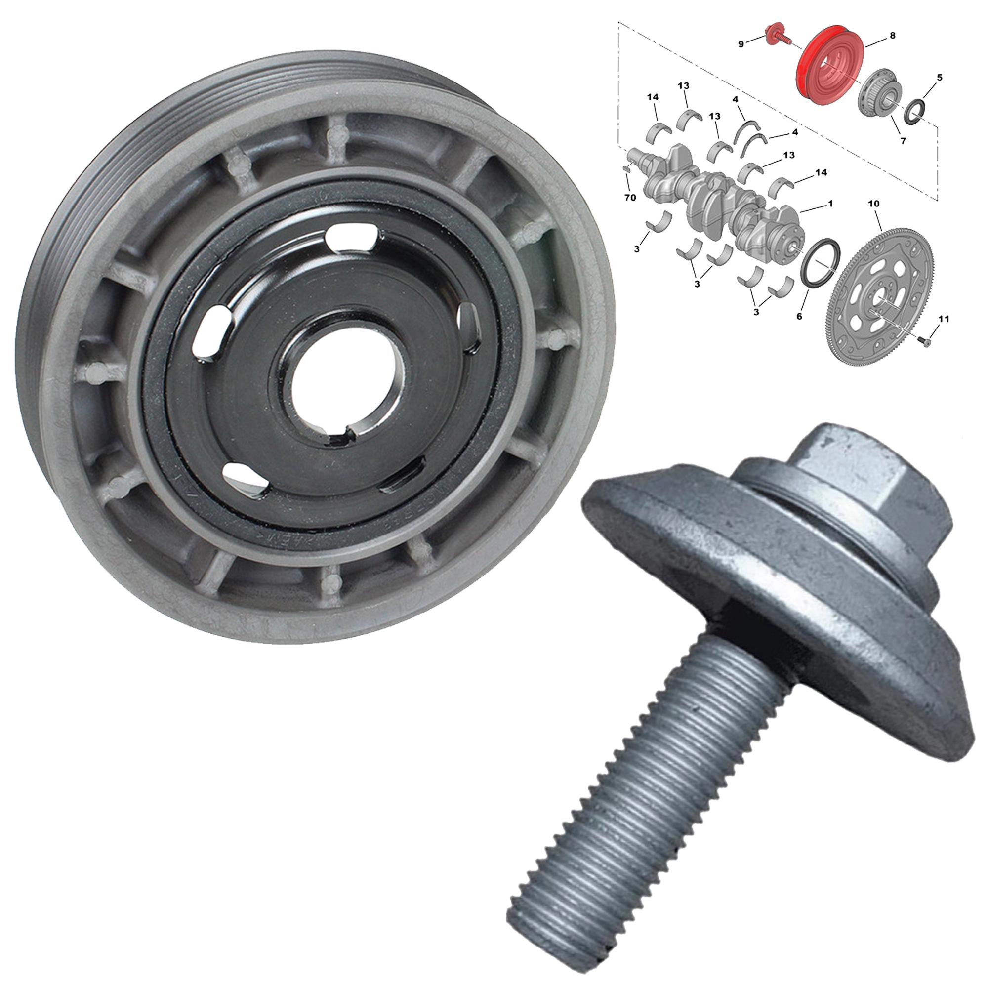 Poulie vilebrequin avec vis pour 1.5 BlueHDi CDTi D4D Multijet Turbo D PARTSLINE KC02701