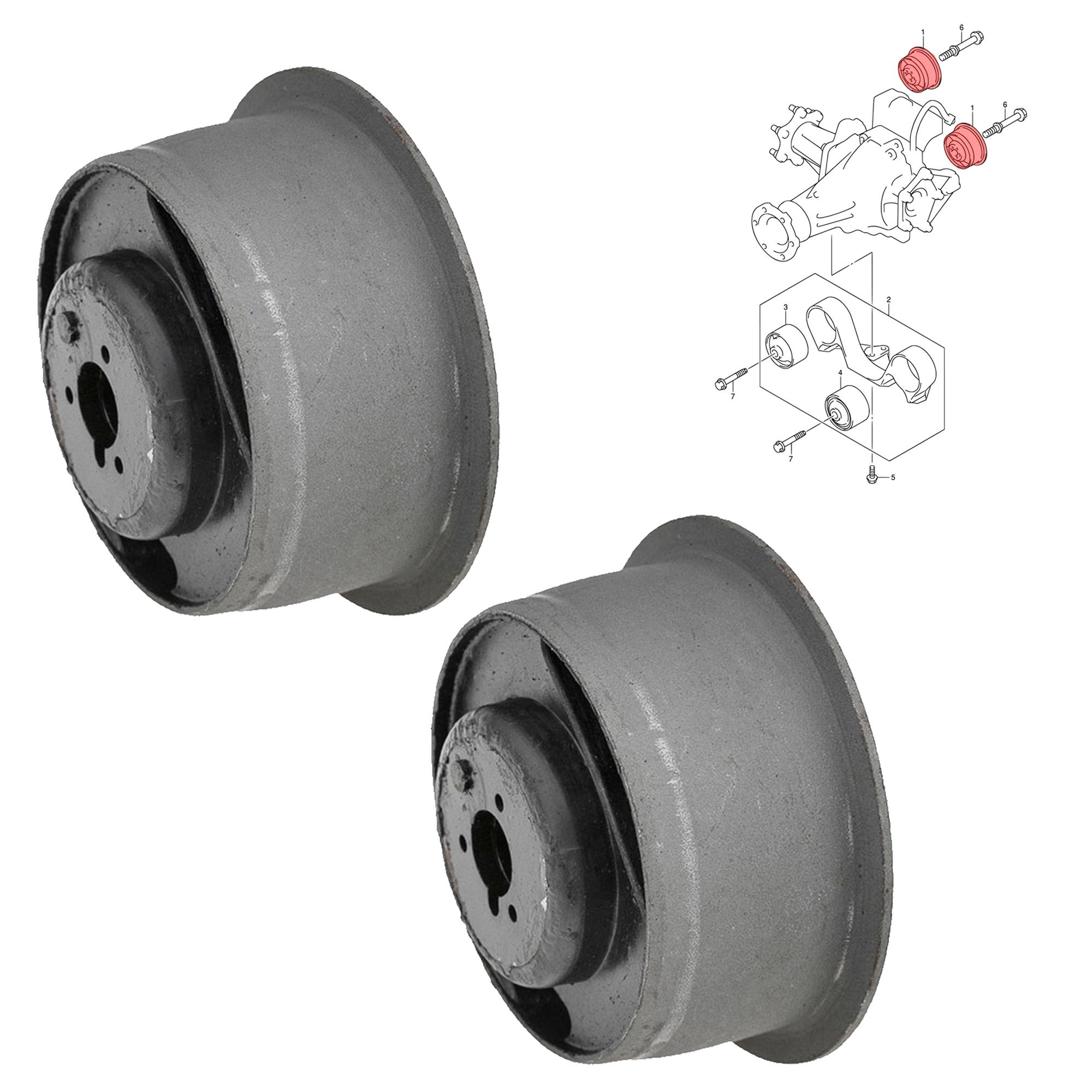 2 Silentblocs arriere du support différentiel pour Grand Vitara II 1.6 2.0 2.4 PARTSLINE KC02714