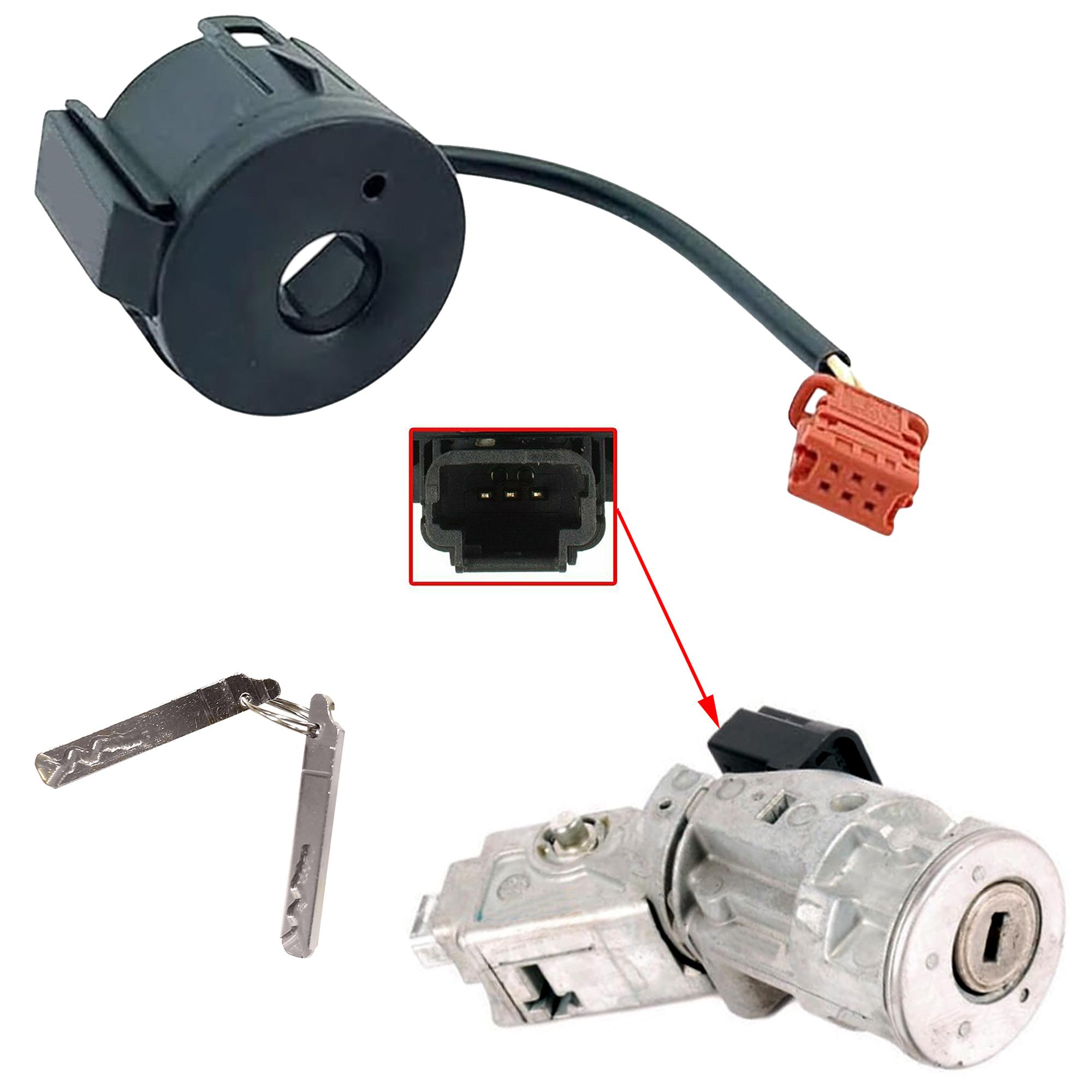 Antivol direction avec transpondeur 2 clés pour C3 C5 207 308 407 Partner Berlingo PARTSLINE KC02736