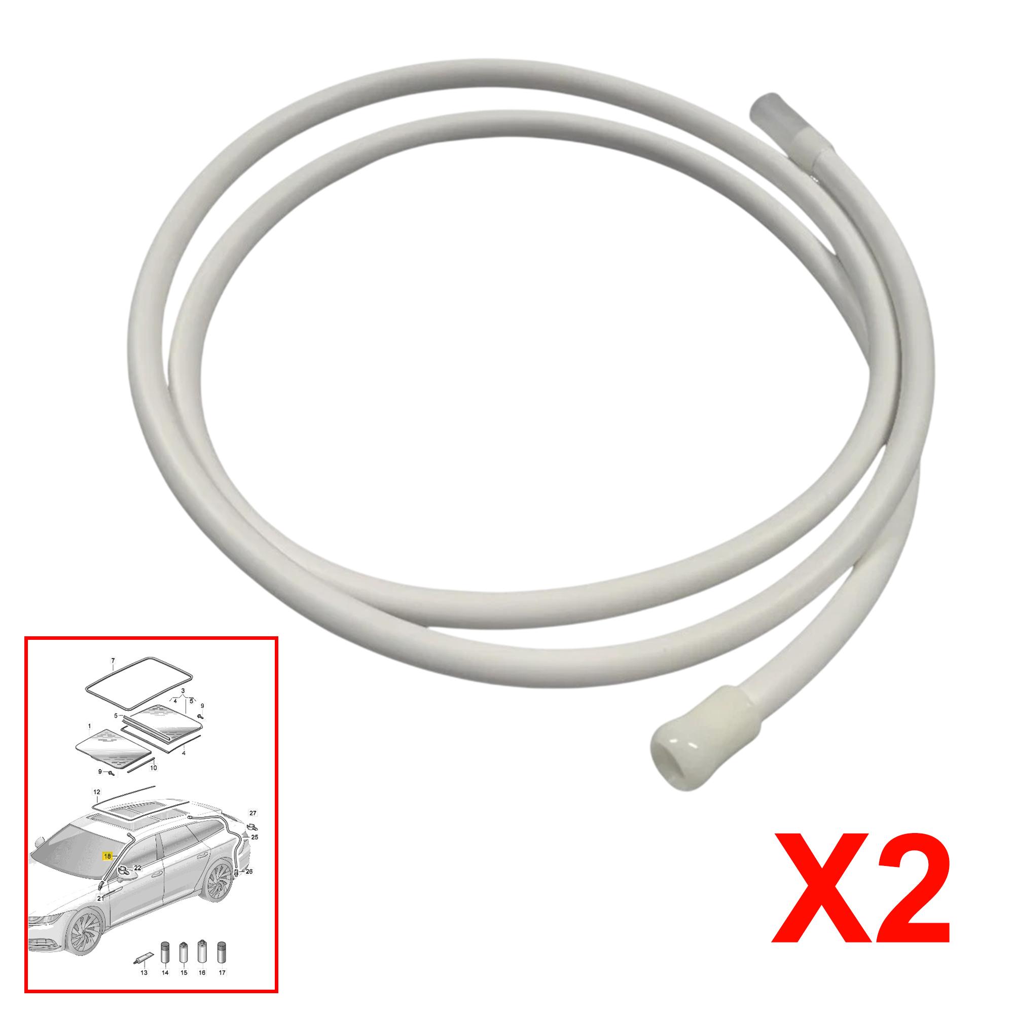 Lot 2 Tuyaux evacuation eau toit ouvrant pour VW Golf Passat Tiguan PARTSLINE KC02755