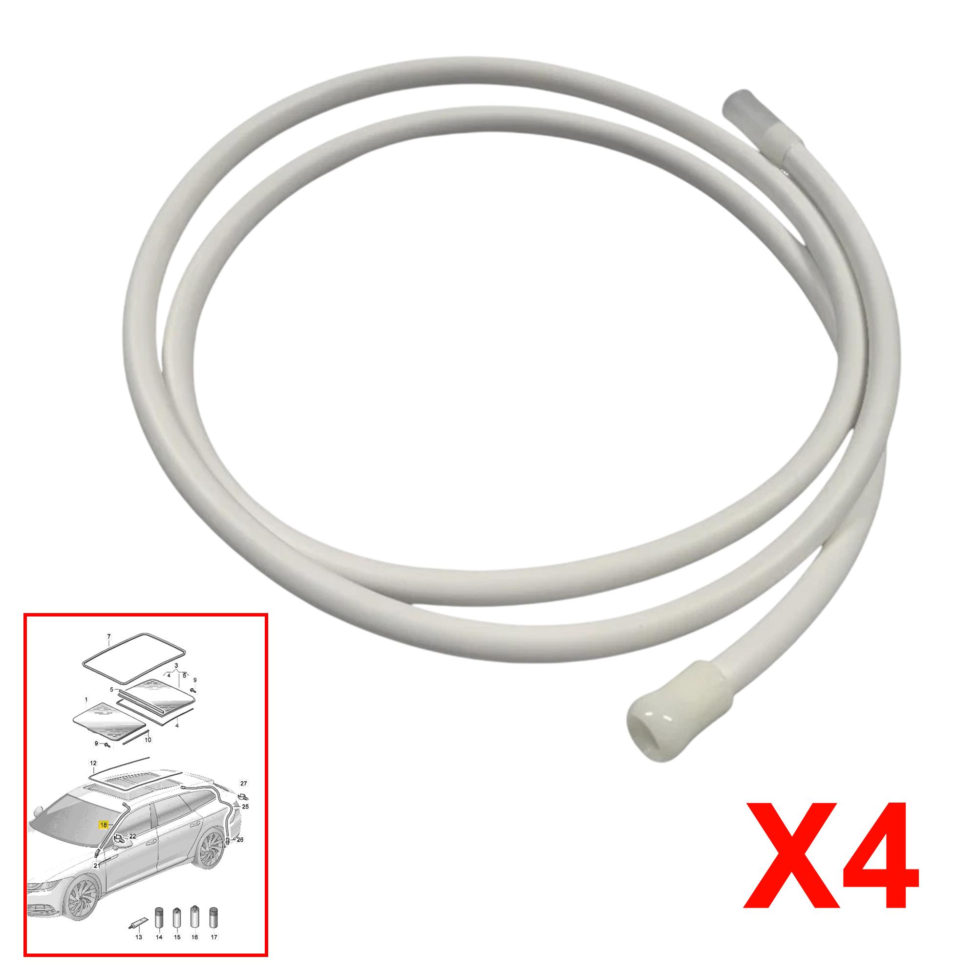 Lot 4 Tuyaux evacuation eau toit ouvrant pour VW Golf Passat Tiguan Touran PARTSLINE KC02756