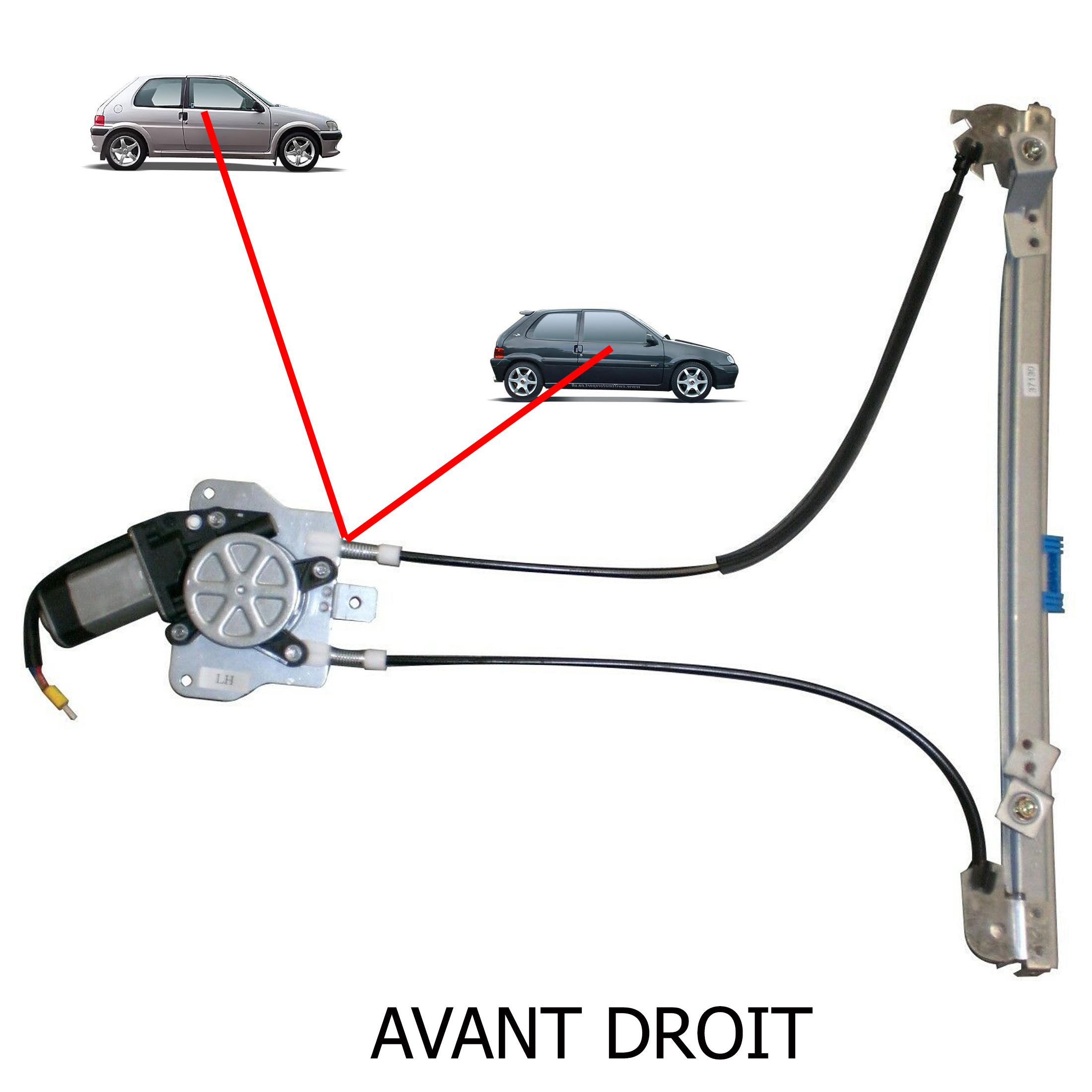 Leve vitre electrique avant droit pour 106 Saxo 3 portes PARTSLINE SC15543