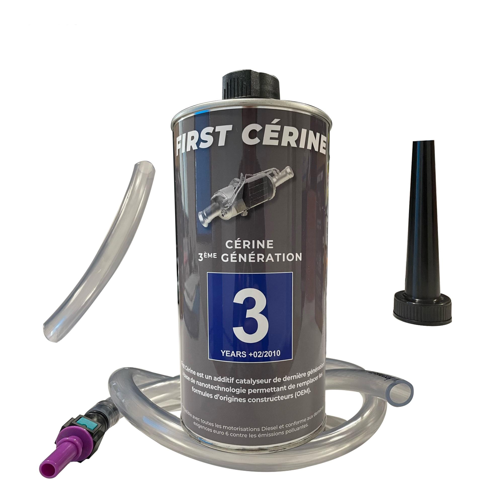Bidon de 1 litre d'additif FAP Cerine BLEU Diesel HDI + kit de remplissage PARTSLINE SC16154
