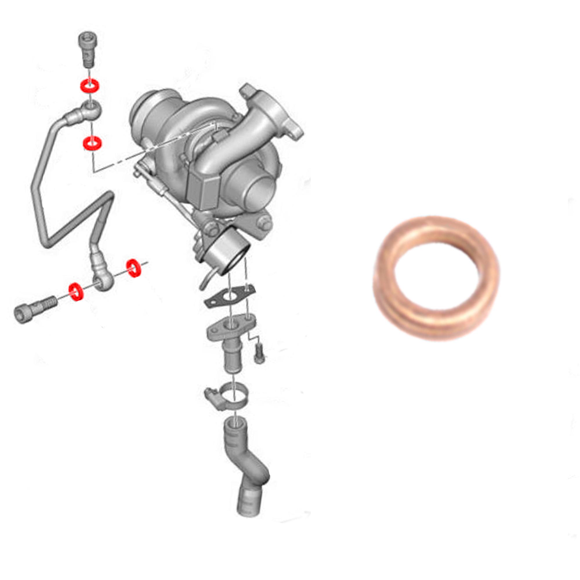 Joint cuivre pour Citroën, DS, Fiat, Ford, Lancia, Mazda, Mini, Peugeot, Volvo PARTSLINE SC24433