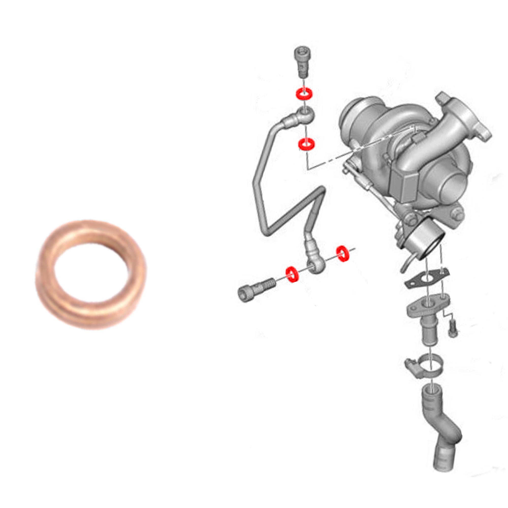 Joint cuivre pour Citroën, DS, Fiat, Ford, Lancia, Mazda, Mini, Peugeot, Volvo PARTSLINE SC24433