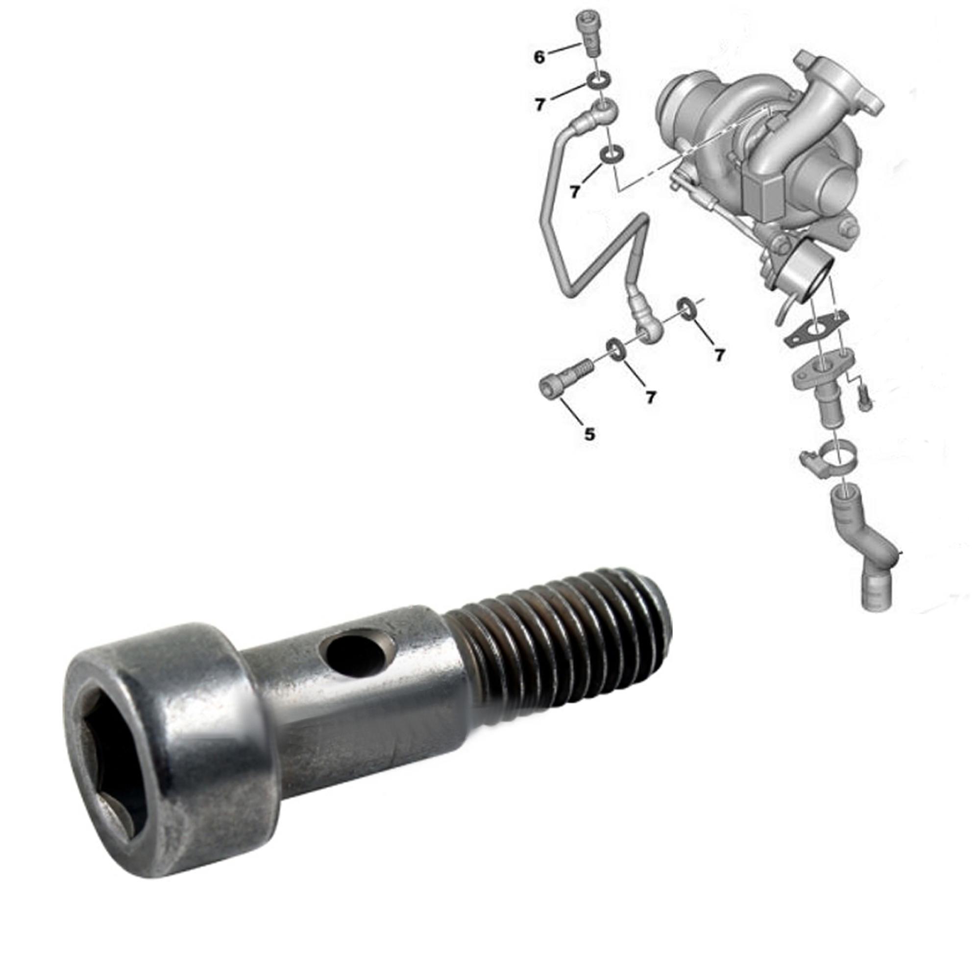 Vis banjos du bas tuyau graissage huile turbo pour moteur 1.6 HDi, TDCi PARTSLINE SC30388