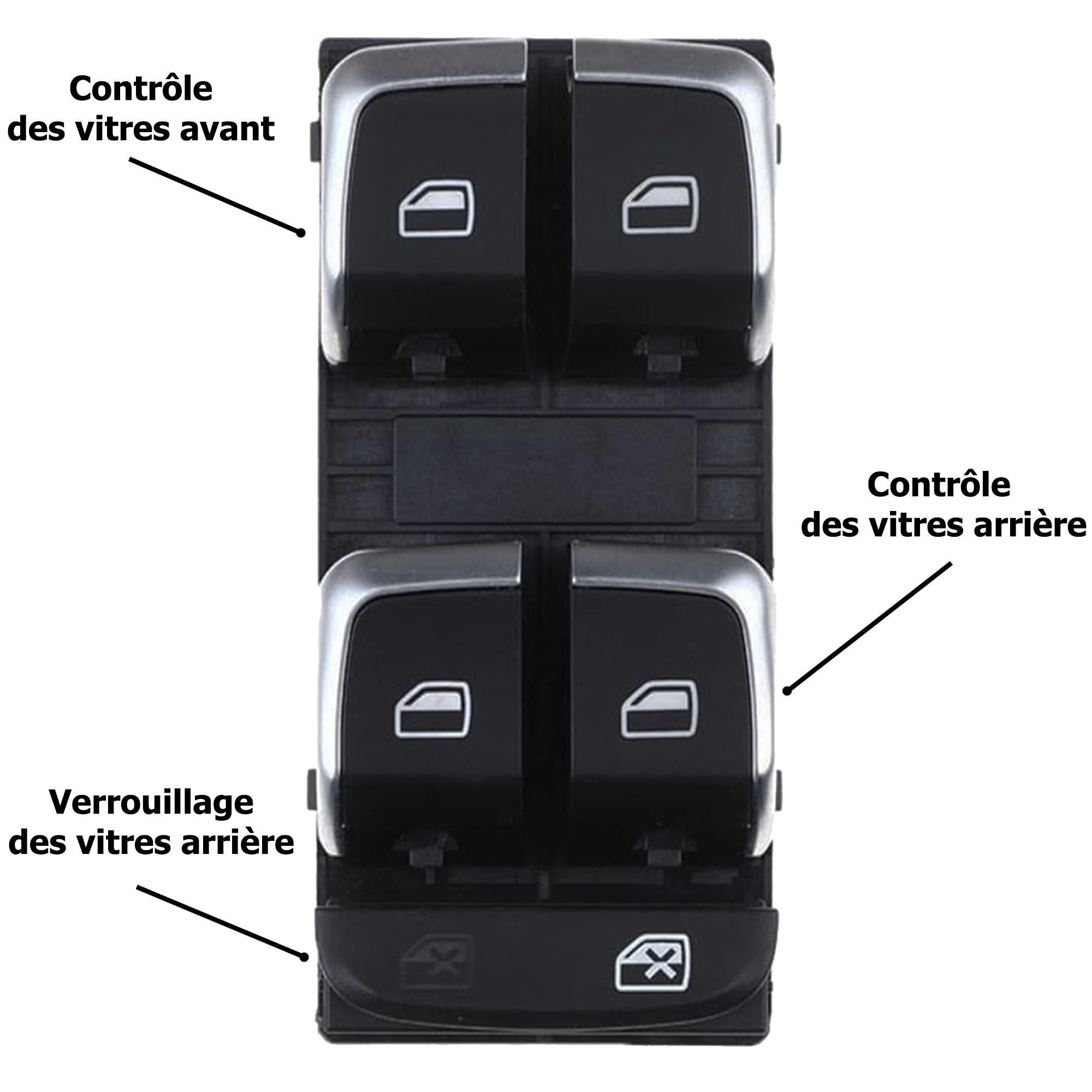 Bouton de lève-vitre avant gauche pour Audi A1, A4, A5, Q3, Q5 (2007-2018) PARTSLINE SC32617