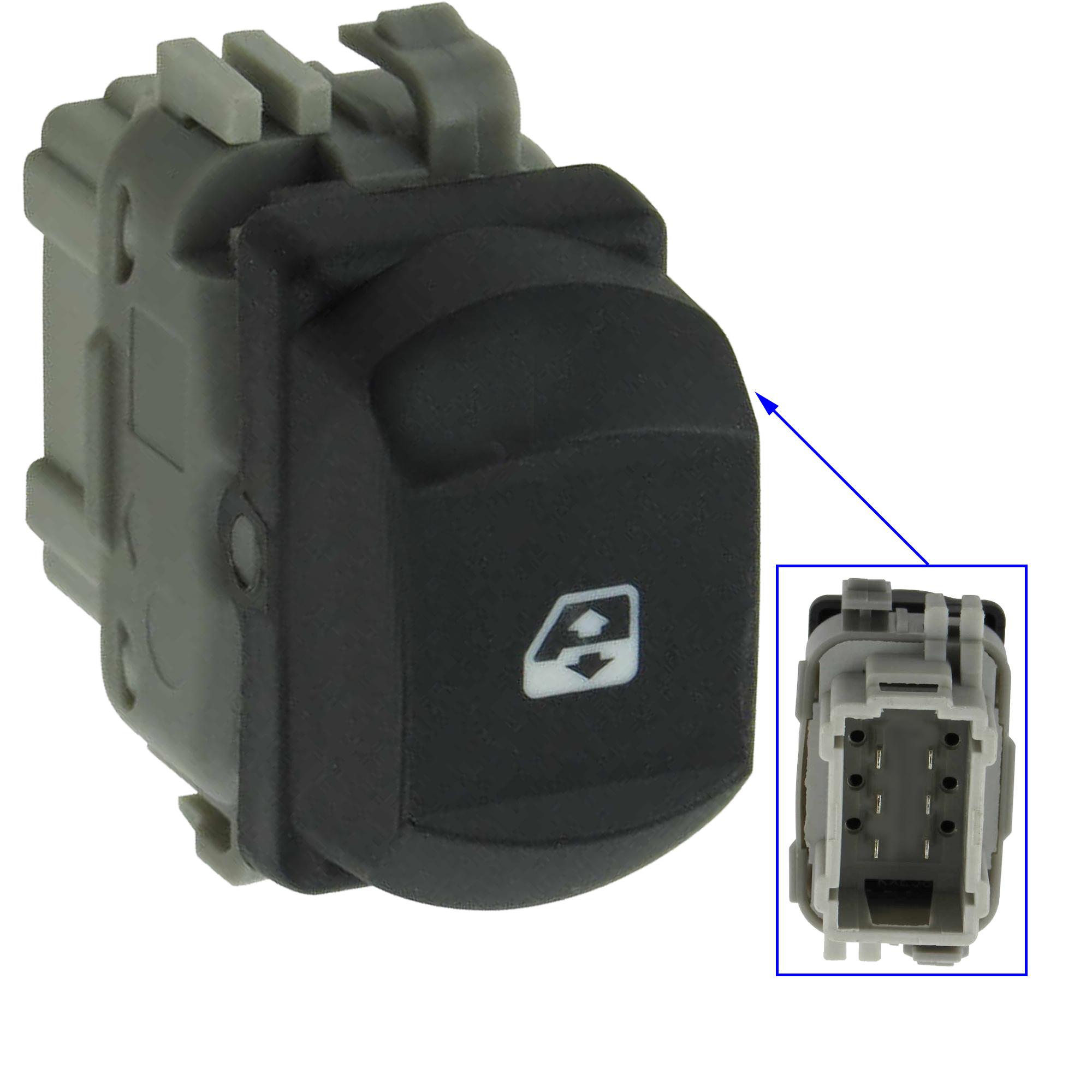 Bouton de lève-vitre avant droit pour Renault Clio 3 Espace 4 Megane 2 Scénic 2 PARTSLINE SC32681
