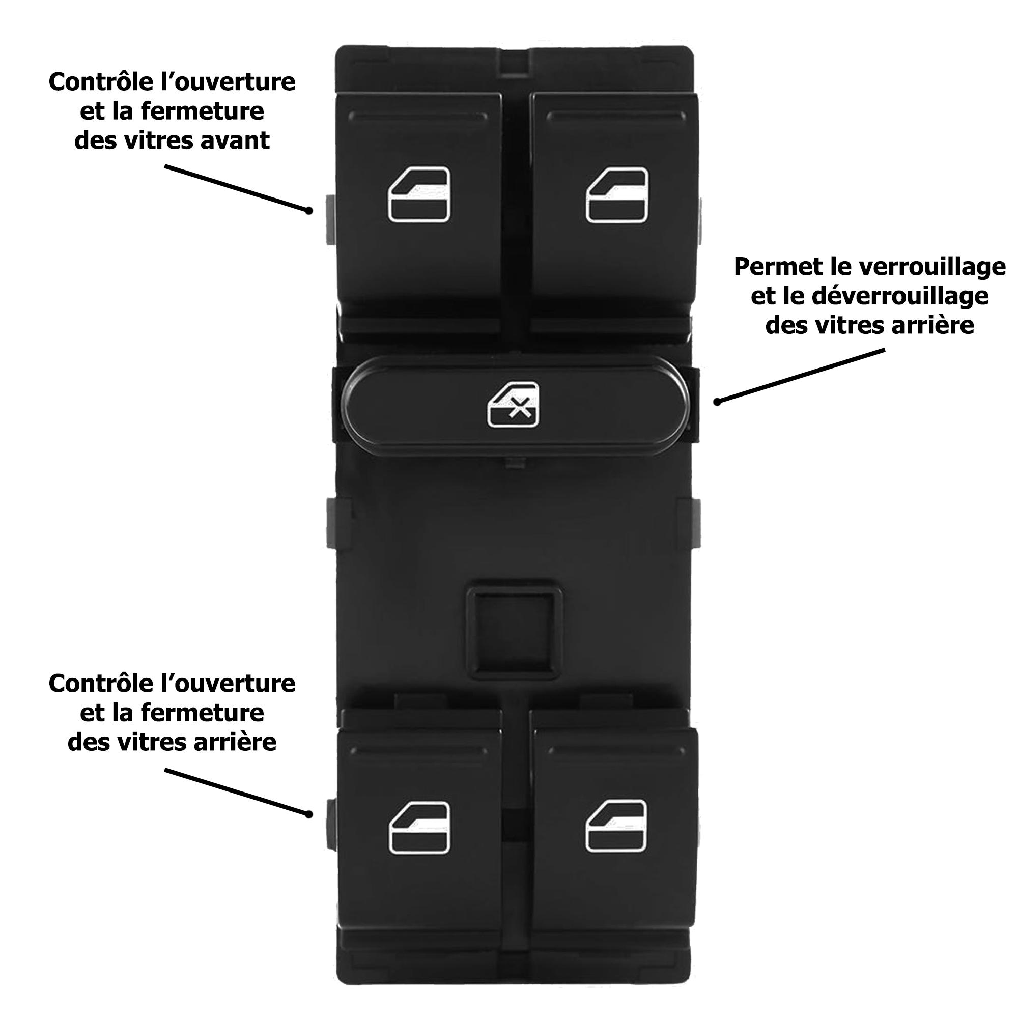 Bouton de lève-vitre avant gauche pour Skoda Fabia Octavia Roomster Superb Yeti PARTSLINE SC32798