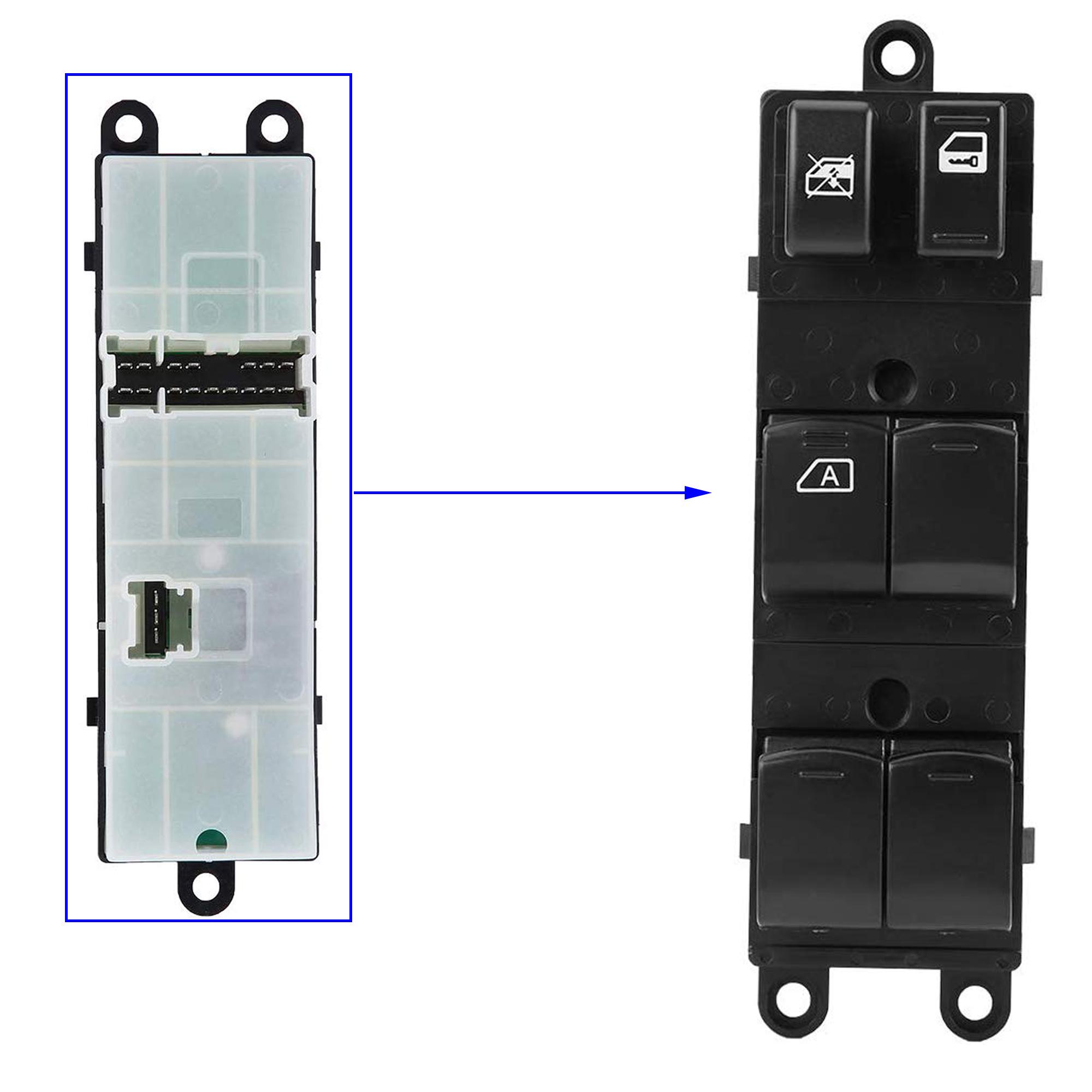 Platine bouton leve vitre avant gauche pour Nissan Qashqai I Tiida PARTSLINE SC32881