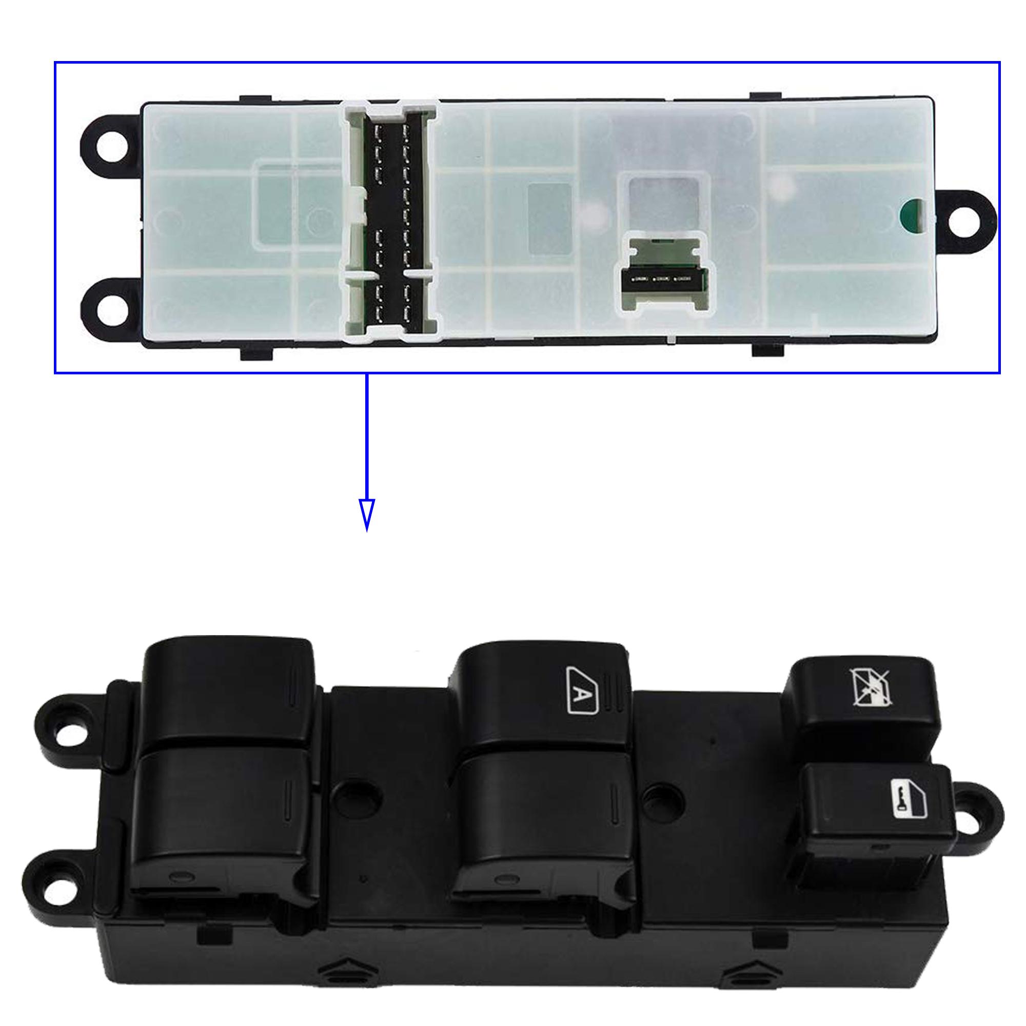 Platine bouton leve vitre avant gauche pour Nissan Qashqai I Tiida PARTSLINE SC32881