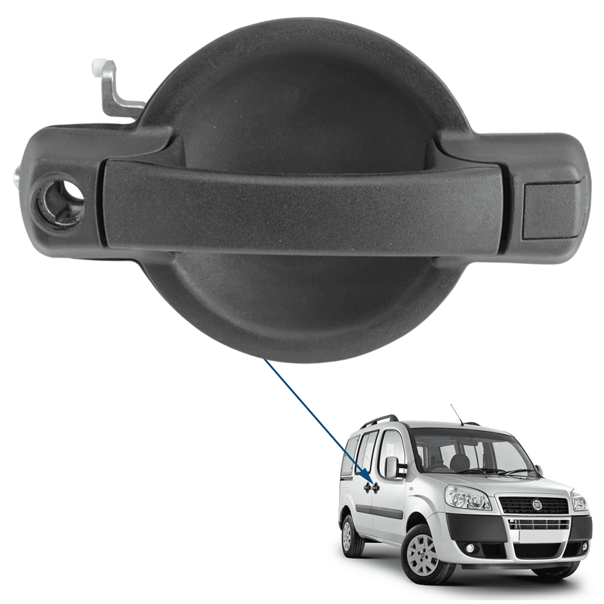 Poignée de porte extérieure avant droite pour Fiat Doblo PARTSLINE SC33451