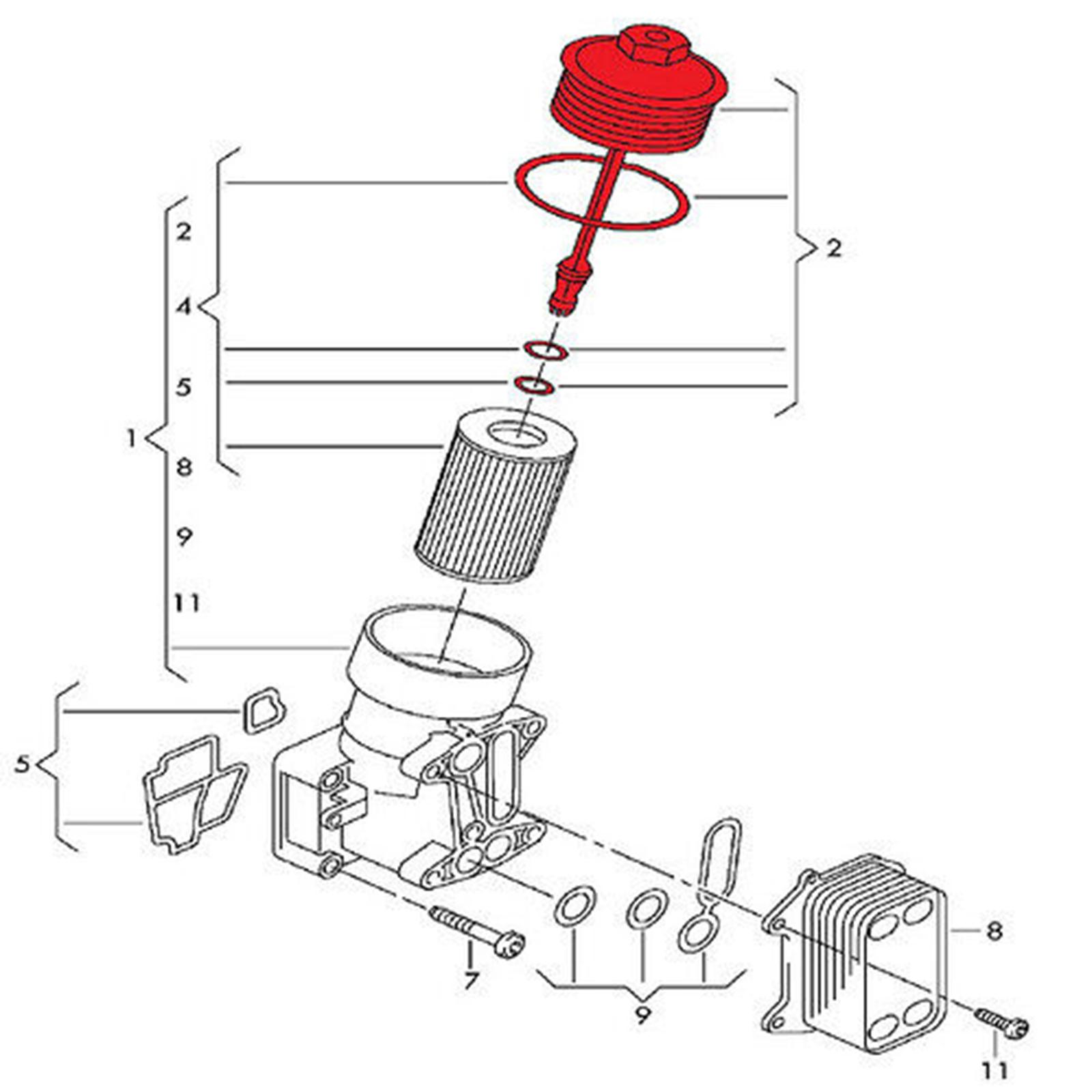Couvercle de filtre à huile pour Audi, Seat, Skoda, VW 1,6 2,0 Tdi PARTSLINE SC55726