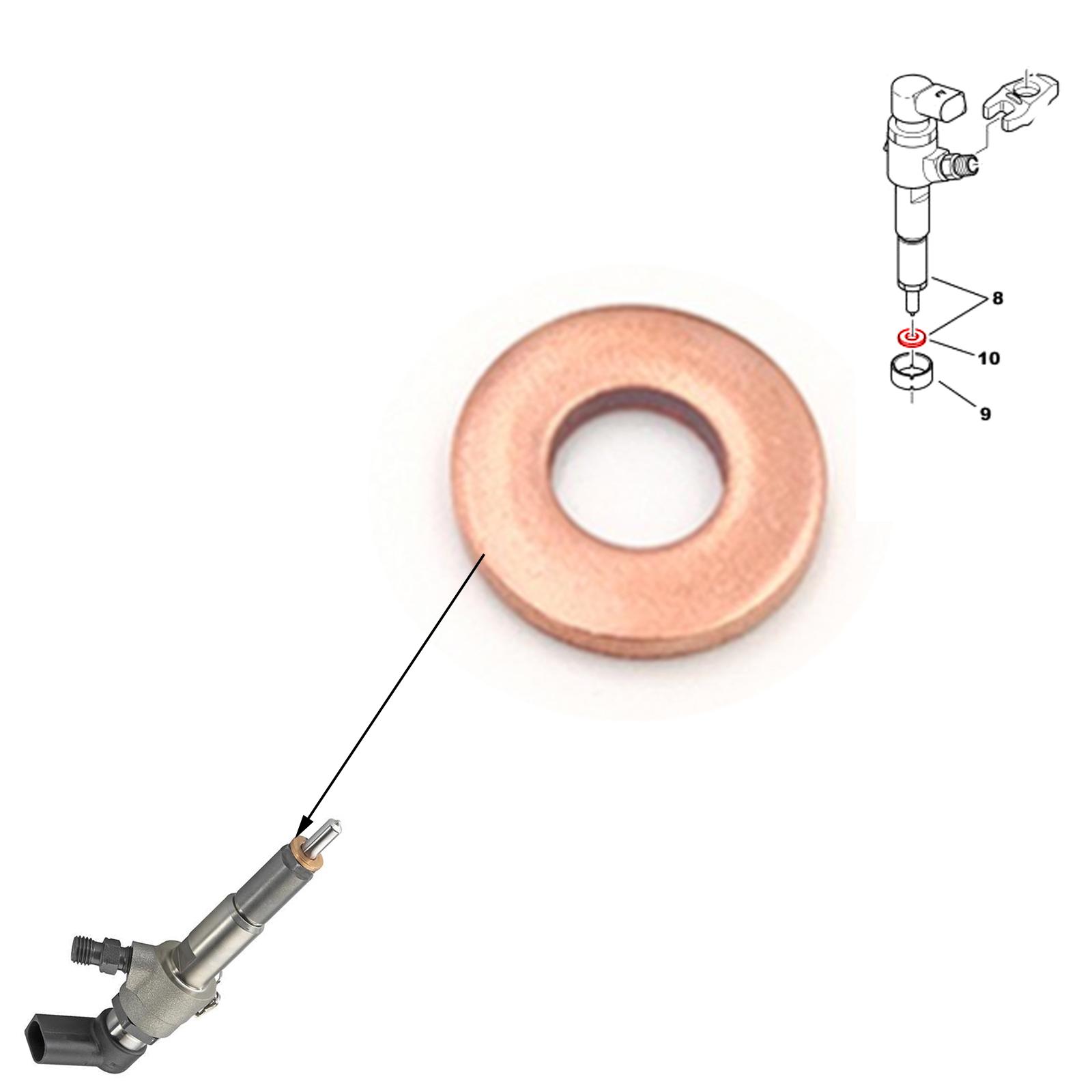 Joint cuivre injecteur 1.4 HDi TDCi MZR-CD pour C1 C3 C2 107 Aygo Fiesta Fusion PARTSLINE SC55765
