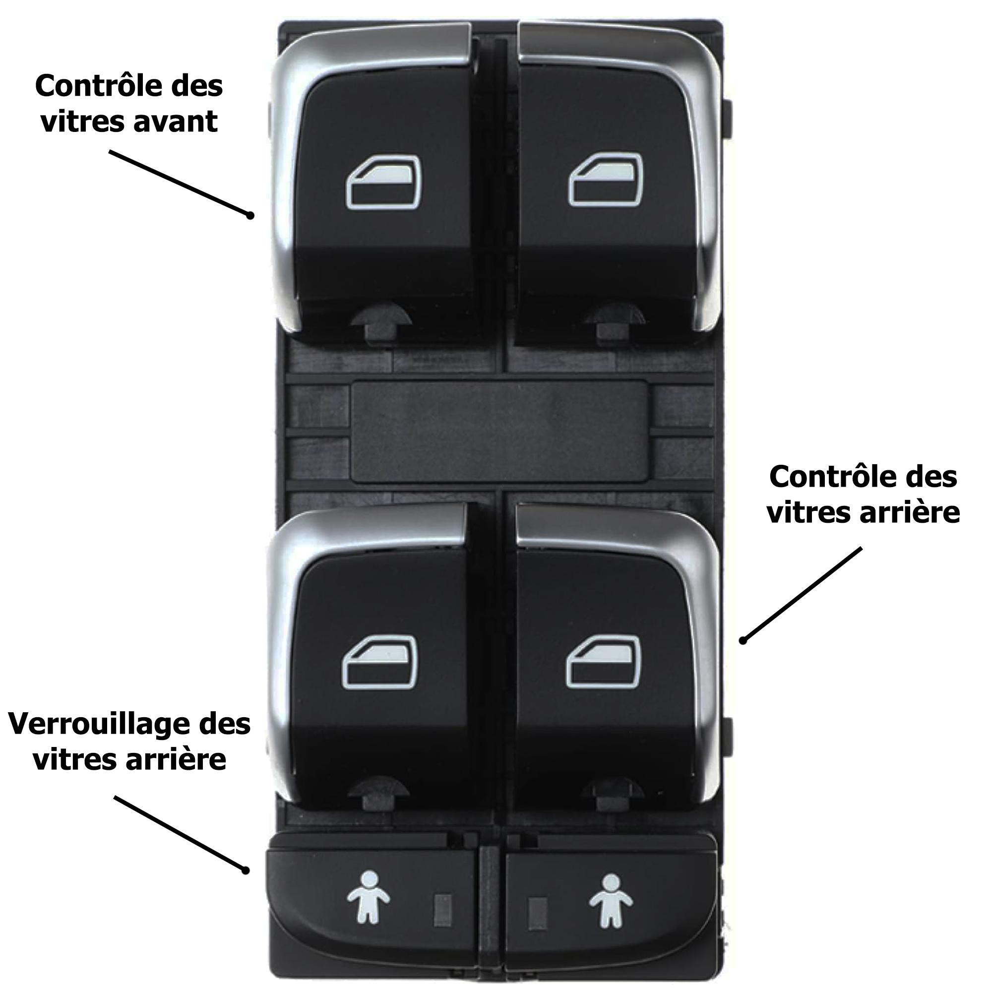 Bouton de lève-vitre avant gauche pour Audi A6 A7 Q3 (2010-2018) PARTSLINE SC57009