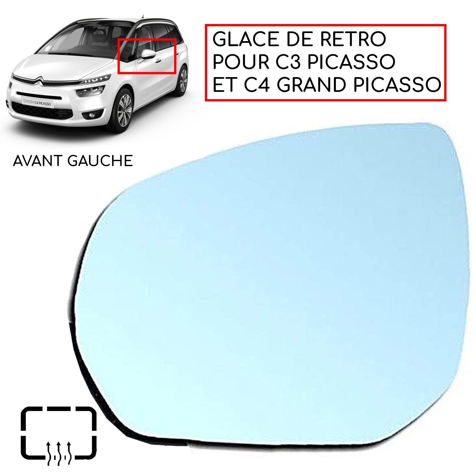 Glace de rétroviseur, miroir bleu dégivrant avant gauche pour 3008, 5008, C3, C4 PARTSLINE SC57556