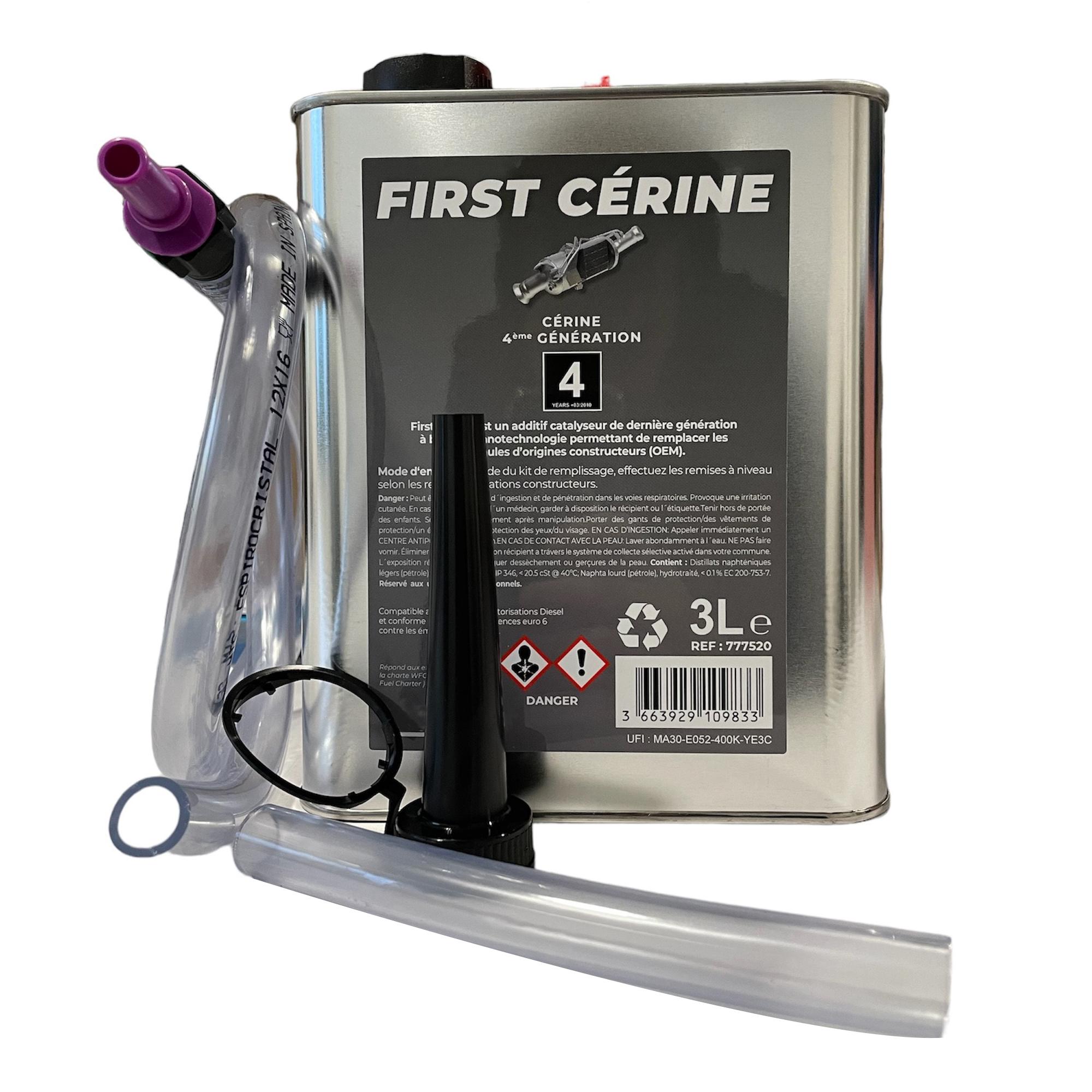 Bidon de 3 litres d'additif FAP Cerine NOIR Diesel HDI + kit de remplissage PARTSLINE SC57575