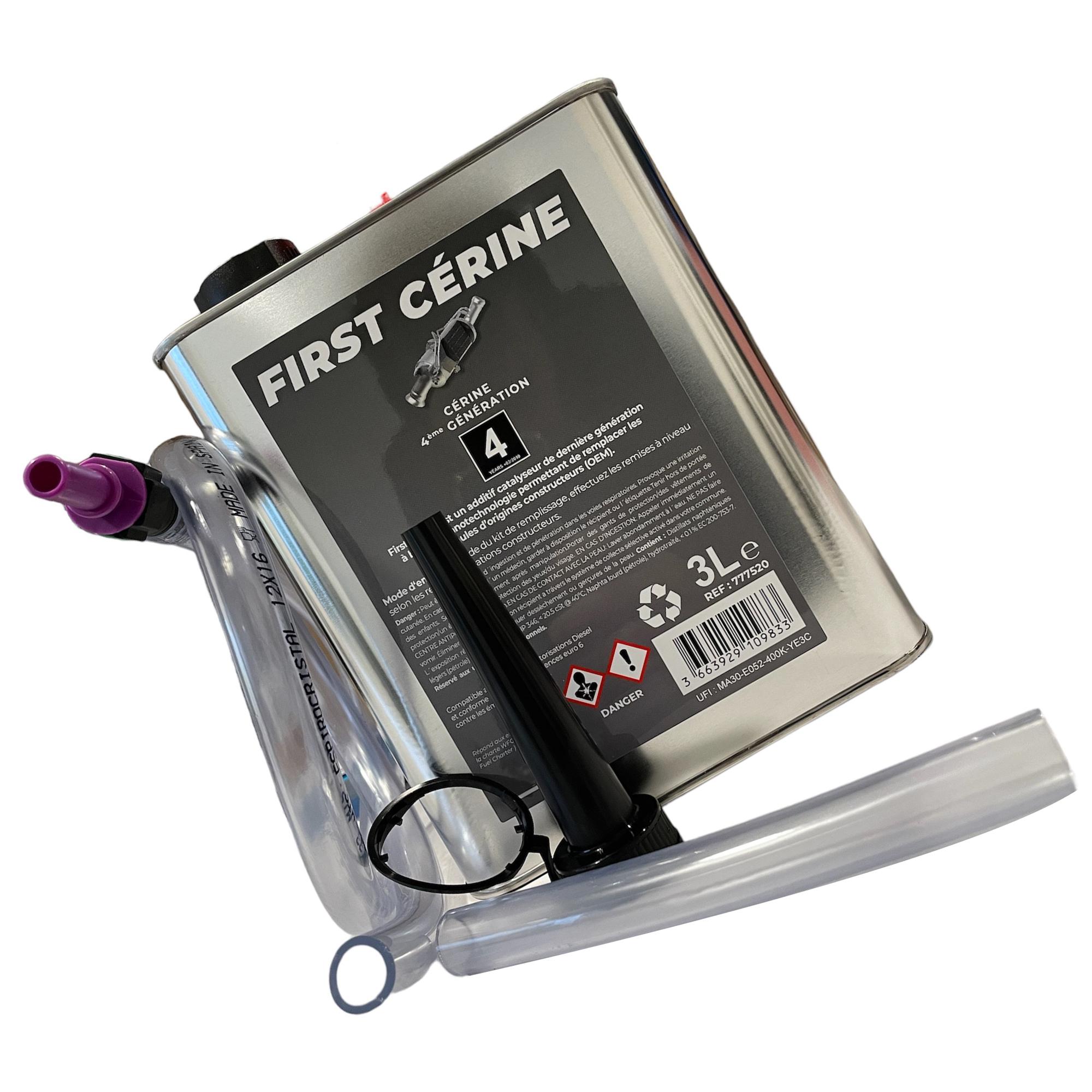 Bidon de 3 litres d'additif FAP Cerine NOIR Diesel HDI + kit de remplissage PARTSLINE SC57575