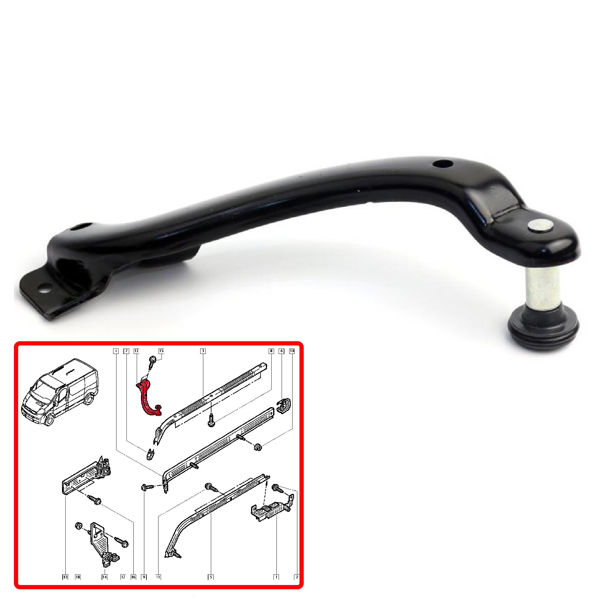 Galet supérieur porte latérale droite pour Trafic 2 Vivaro A Primastar PARTSLINE SC57903