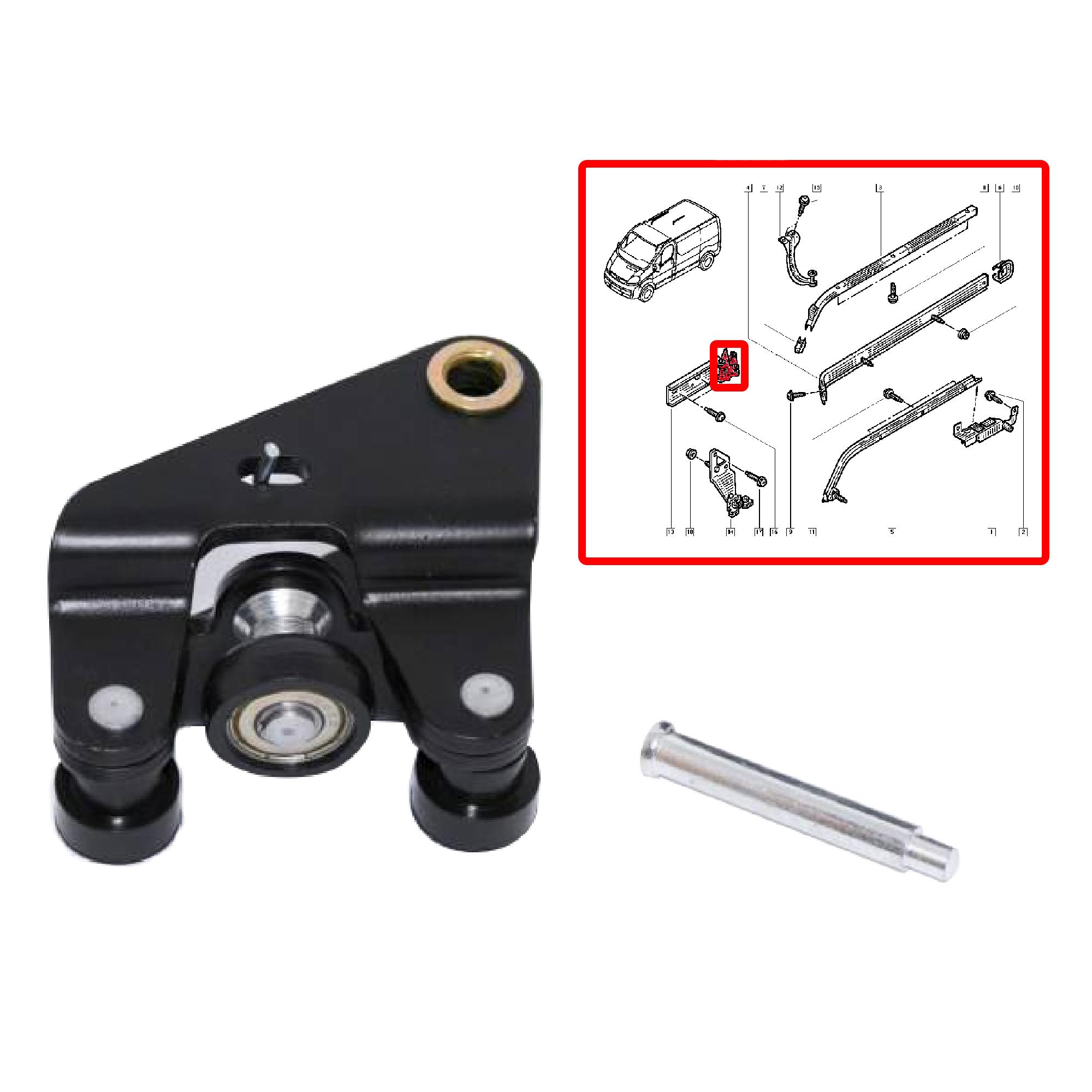Galet central porte coulissante droite pour Trafic Vivaro Primastar PARTSLINE SC57905