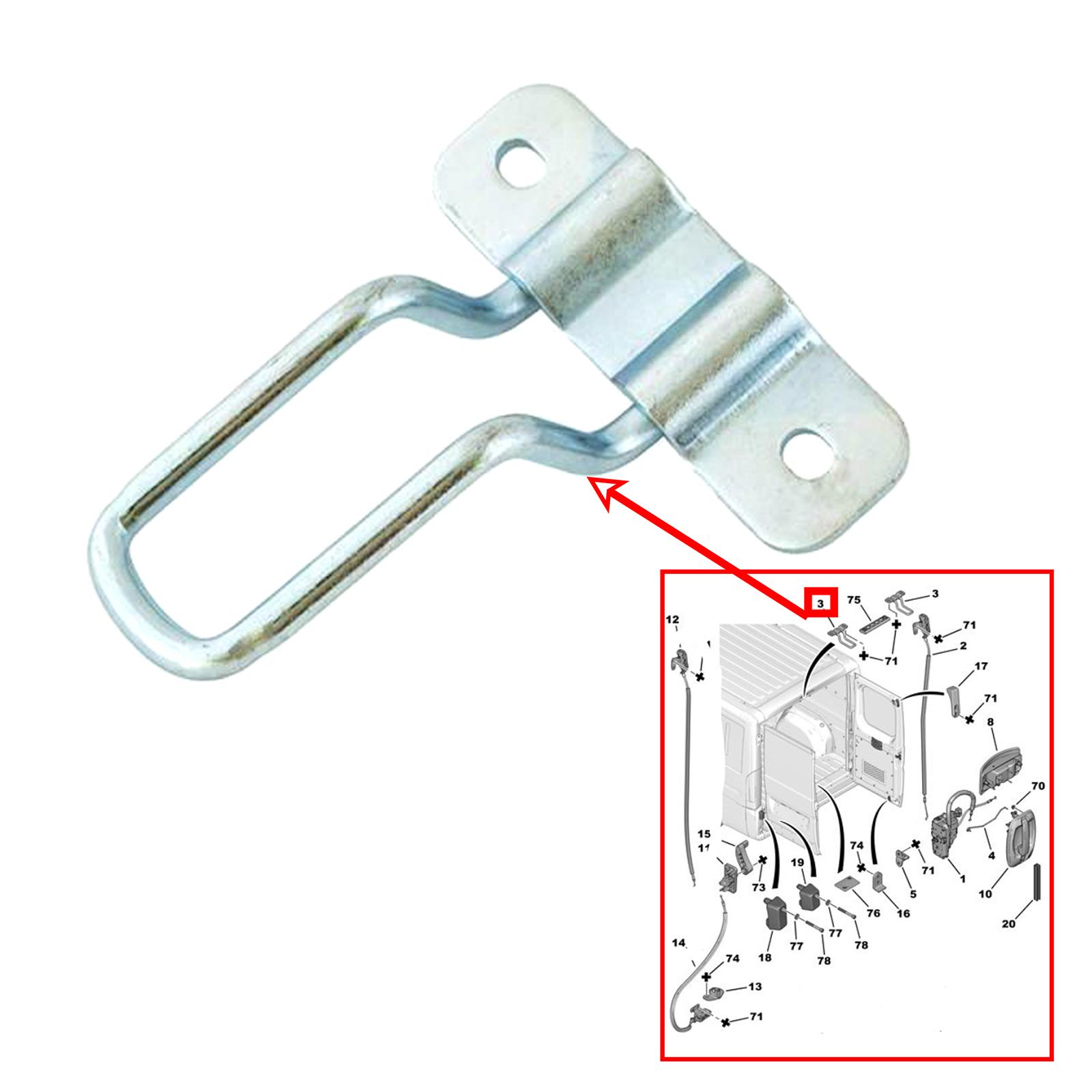 Guide verrou supérieur porte arrière droite ou gauche pour Jumper Boxer Ducato PARTSLINE SC58024