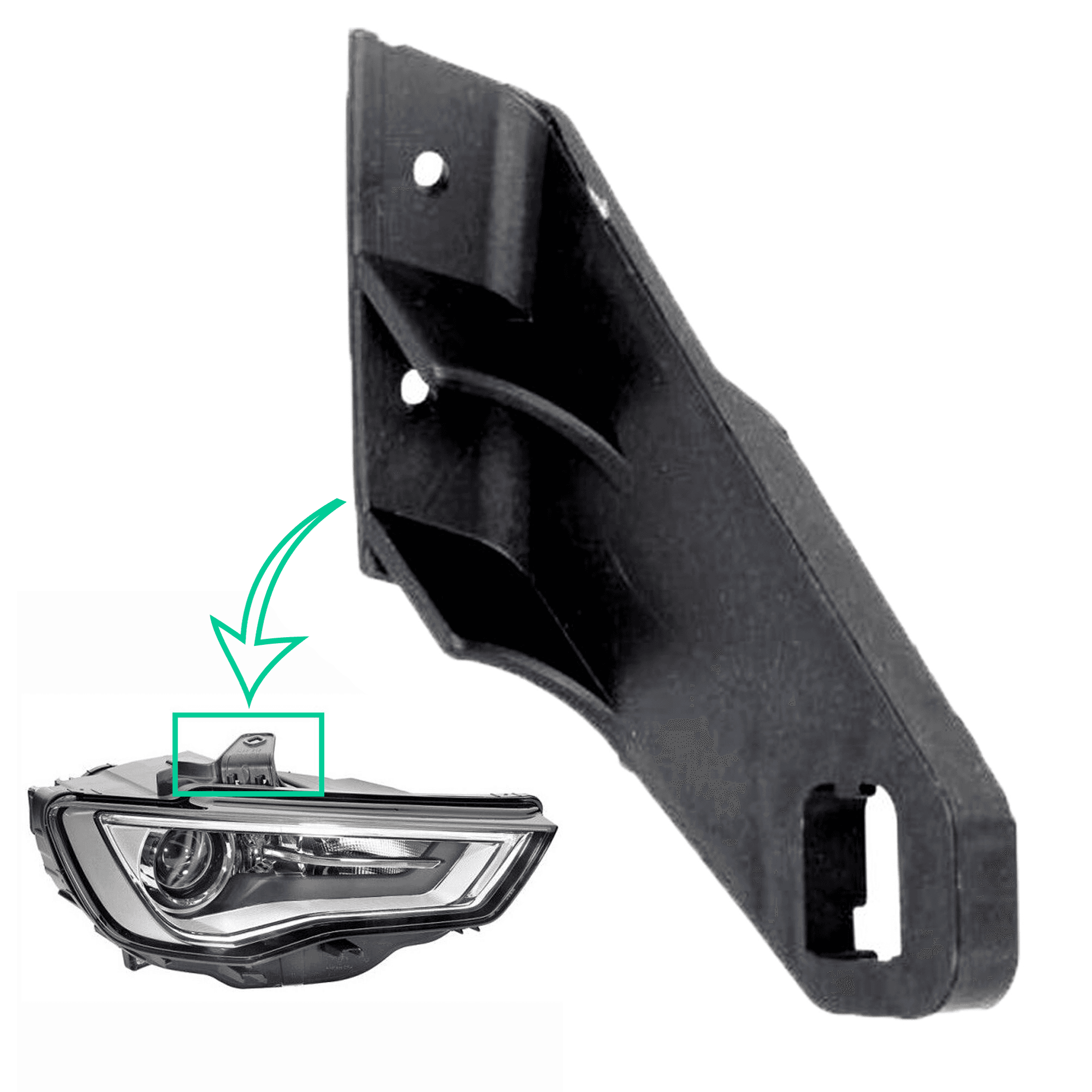 Kit de réparation de phare avant droit pour Audi A3, A3 Sportback (2003-2013) PARTSLINE SC58054